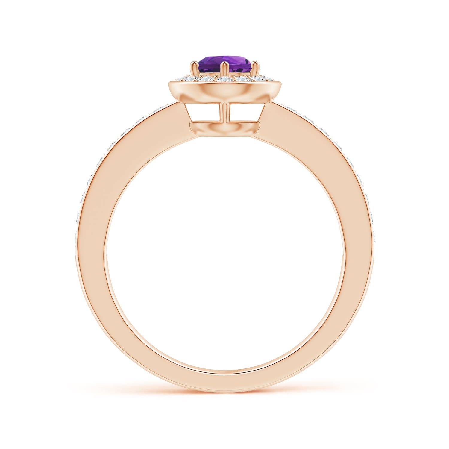 AAAA - Amethyst / 0.67 CT / 14 KT Rose Gold