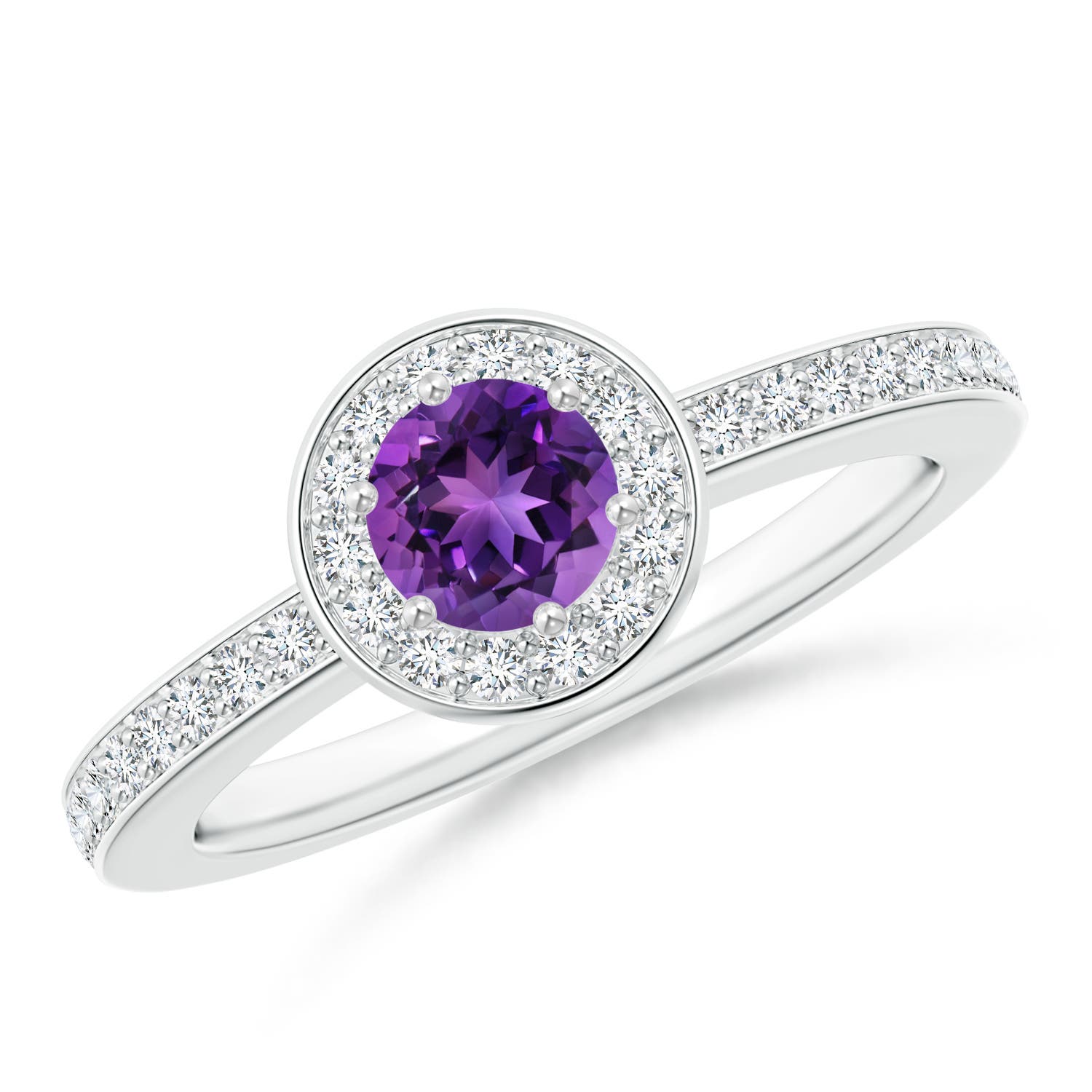 AAAA - Amethyst / 0.67 CT / 14 KT White Gold