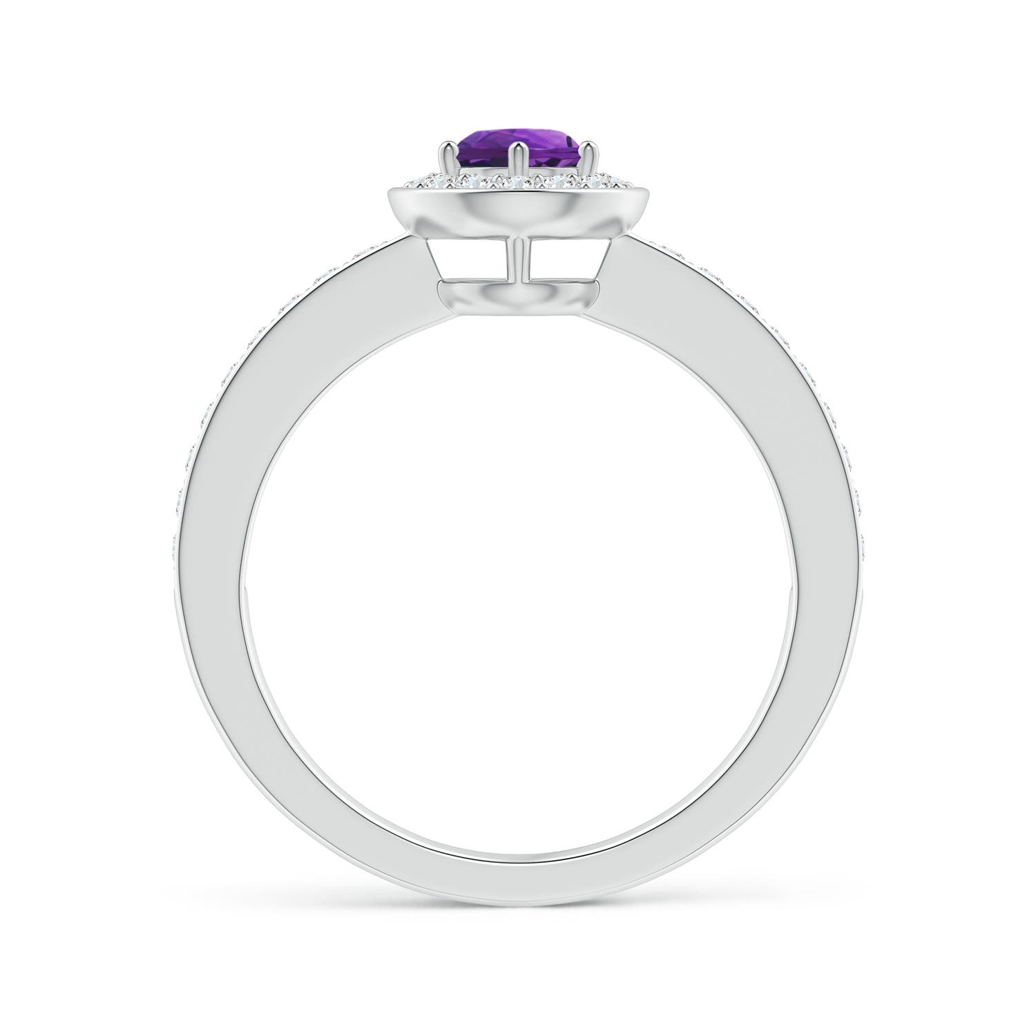 AAAA - Amethyst / 0.67 CT / 14 KT White Gold