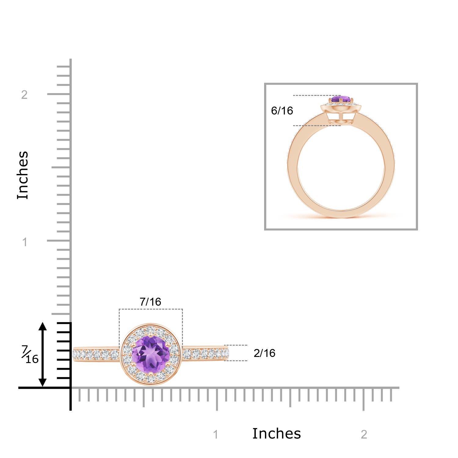 A - Amethyst / 1.16 CT / 14 KT Rose Gold