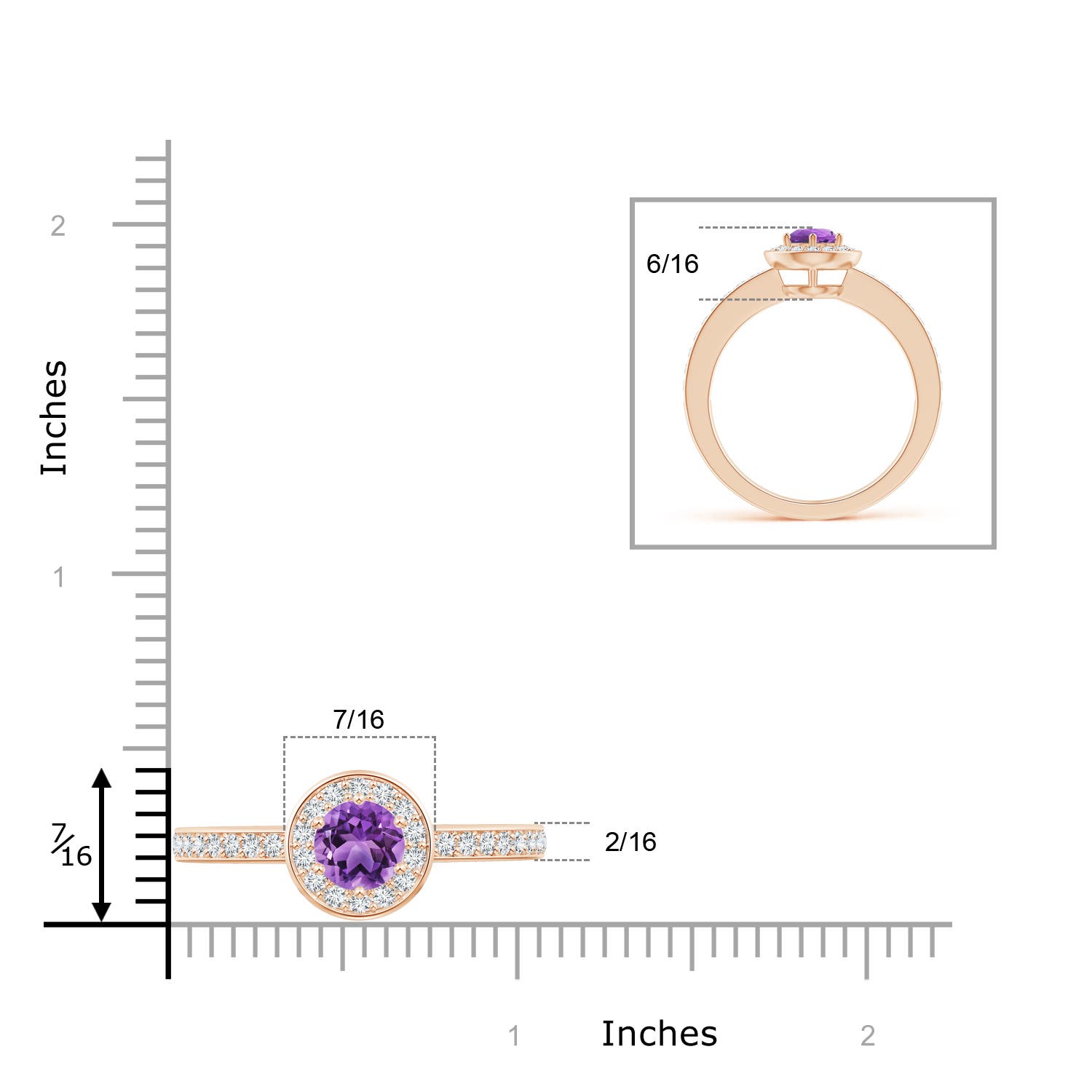 AA - Amethyst / 1.16 CT / 14 KT Rose Gold