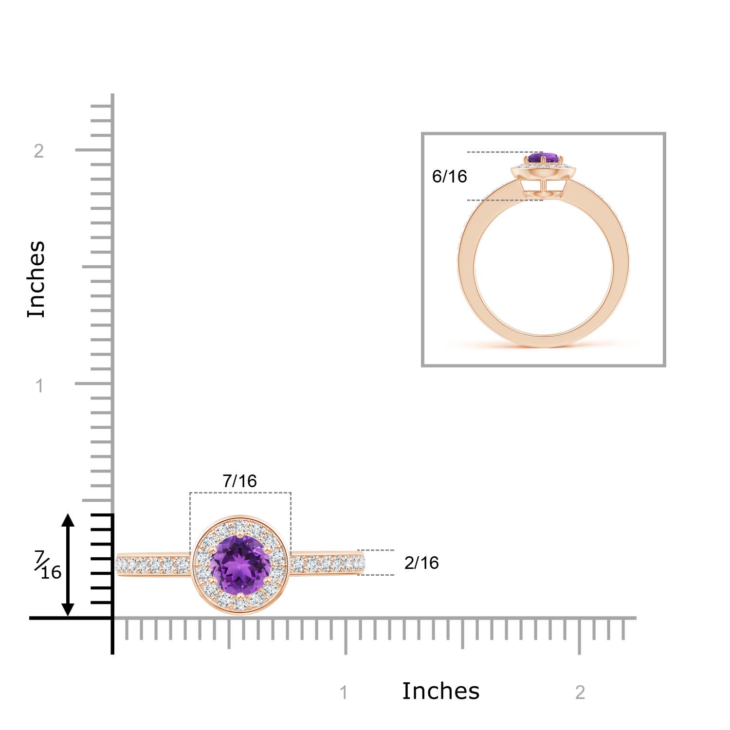 AAA - Amethyst / 1.16 CT / 14 KT Rose Gold