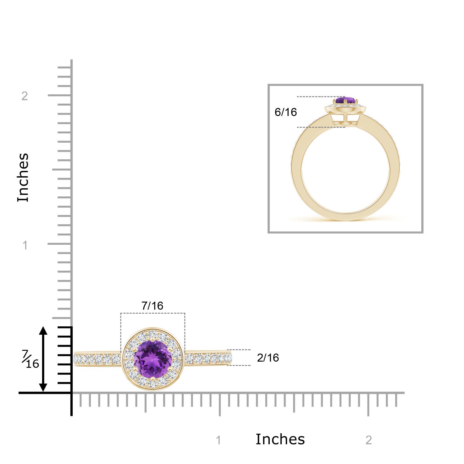 AAA - Amethyst / 1.16 CT / 14 KT Yellow Gold