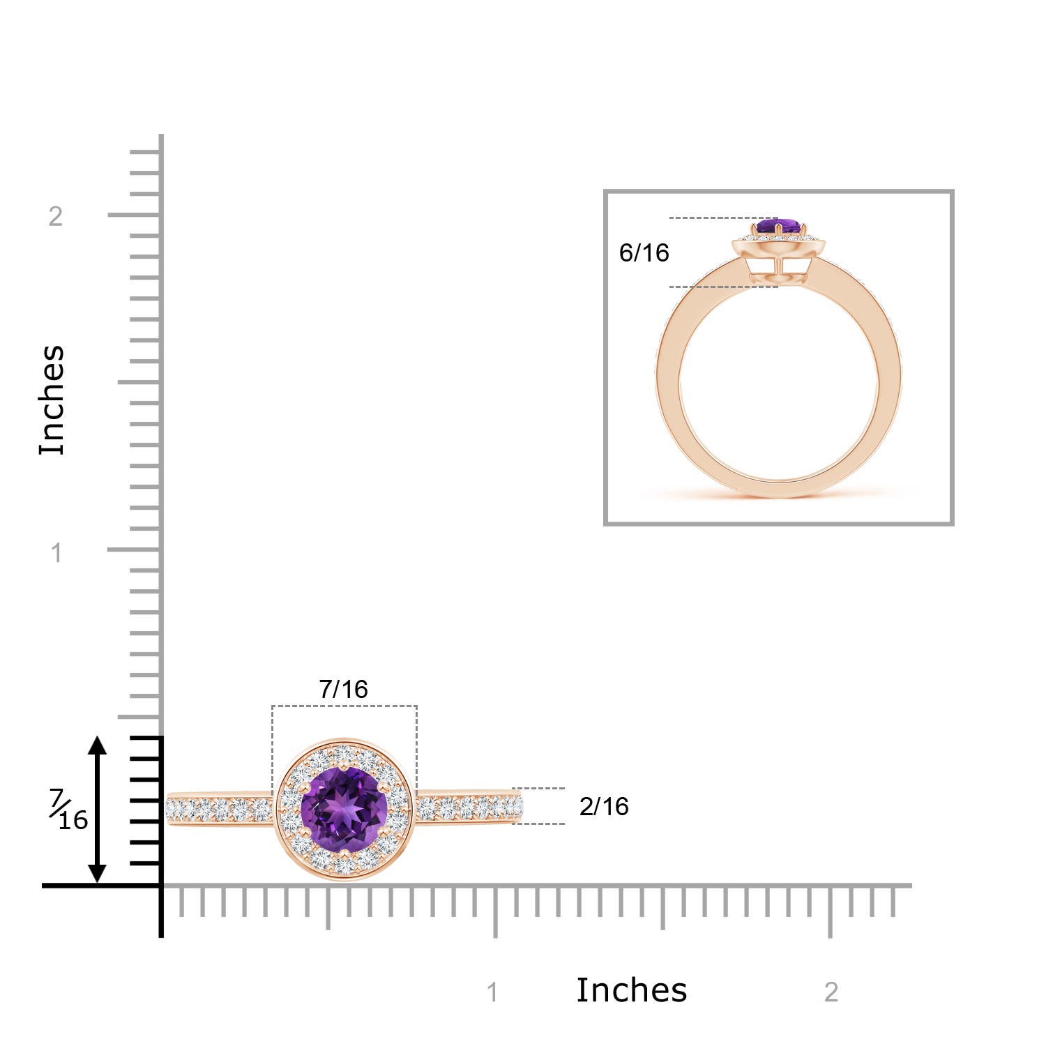 AAAA - Amethyst / 1.16 CT / 14 KT Rose Gold