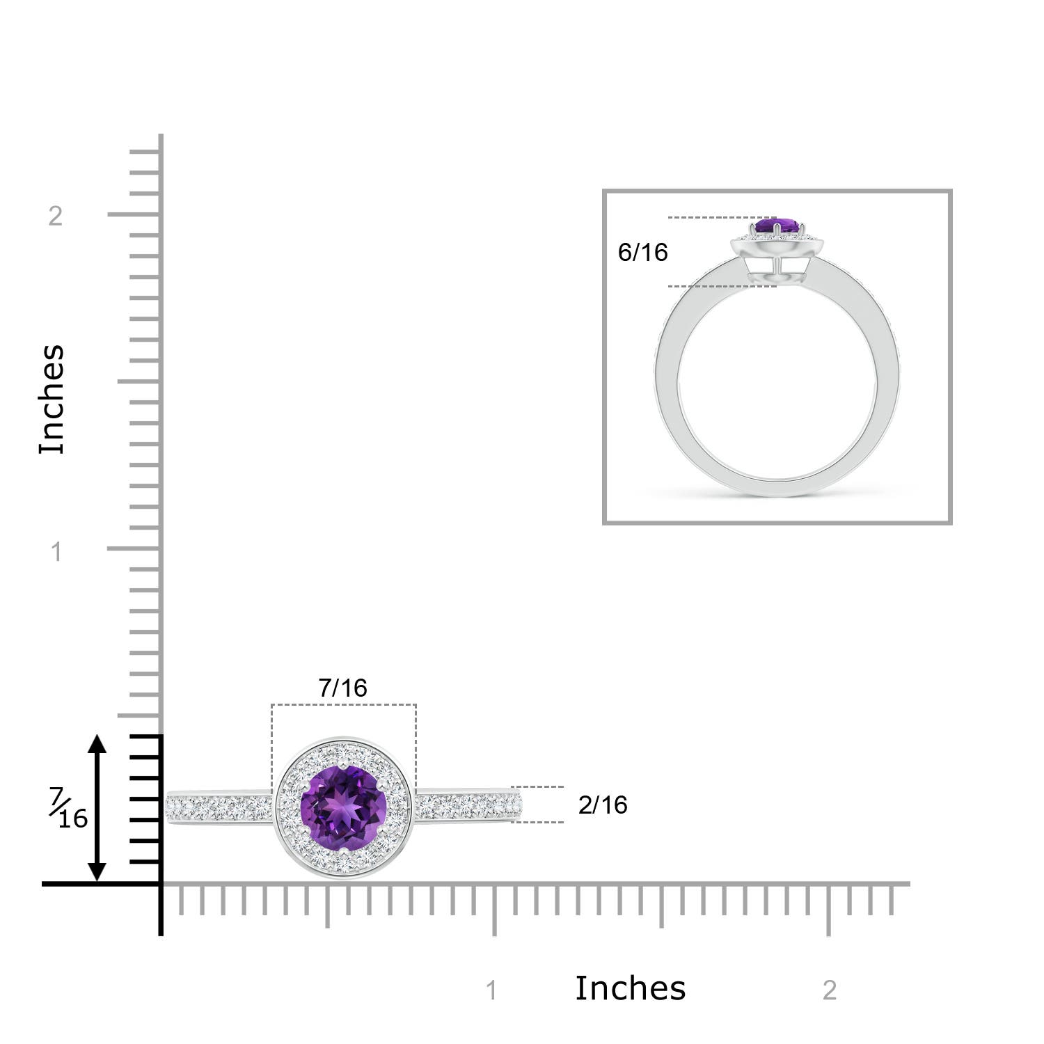 AAAA - Amethyst / 1.16 CT / 14 KT White Gold