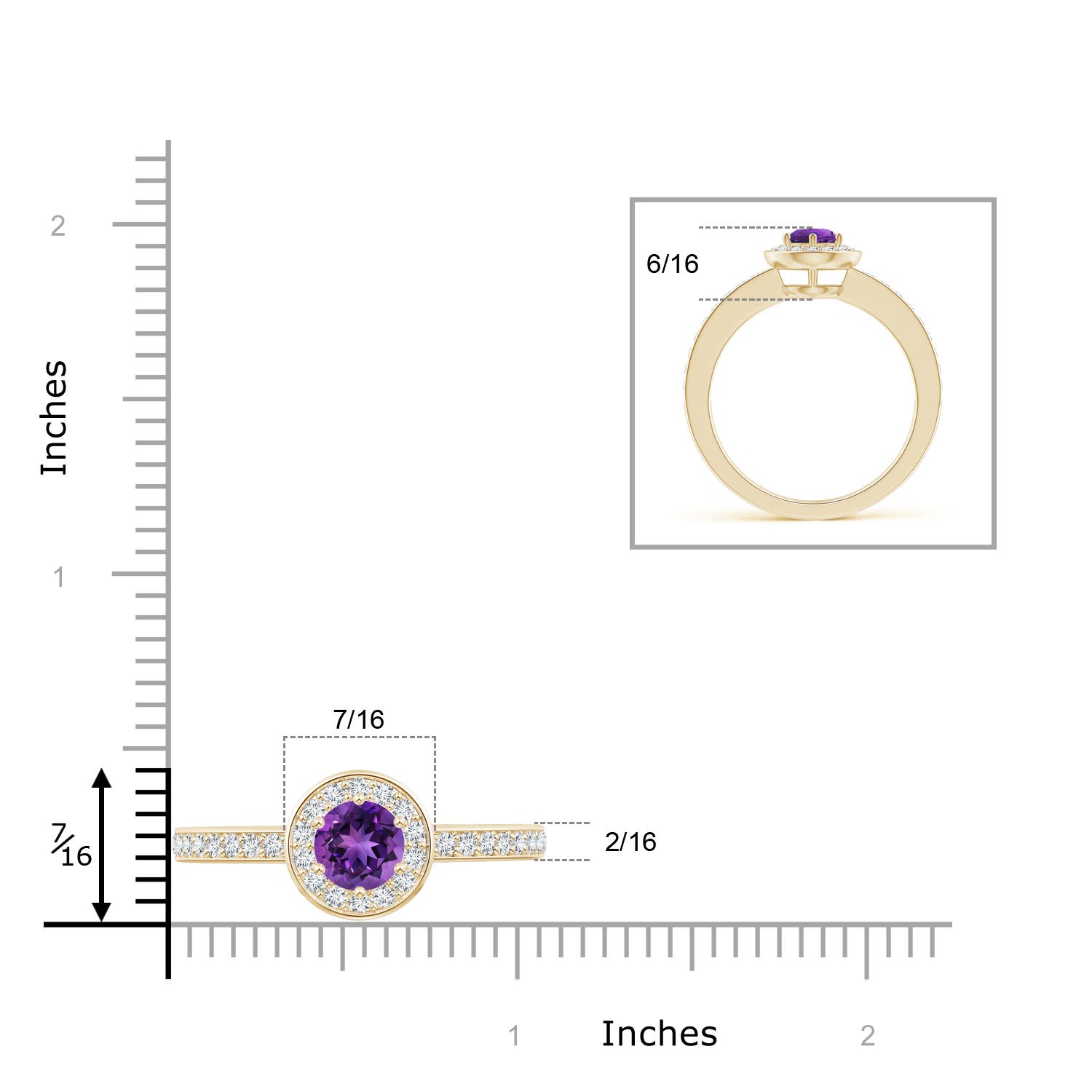 AAAA - Amethyst / 1.16 CT / 14 KT Yellow Gold