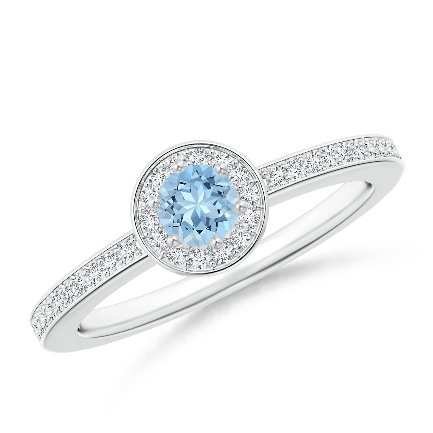 AAA - Aquamarine / 0.36 CT / 14 KT White Gold