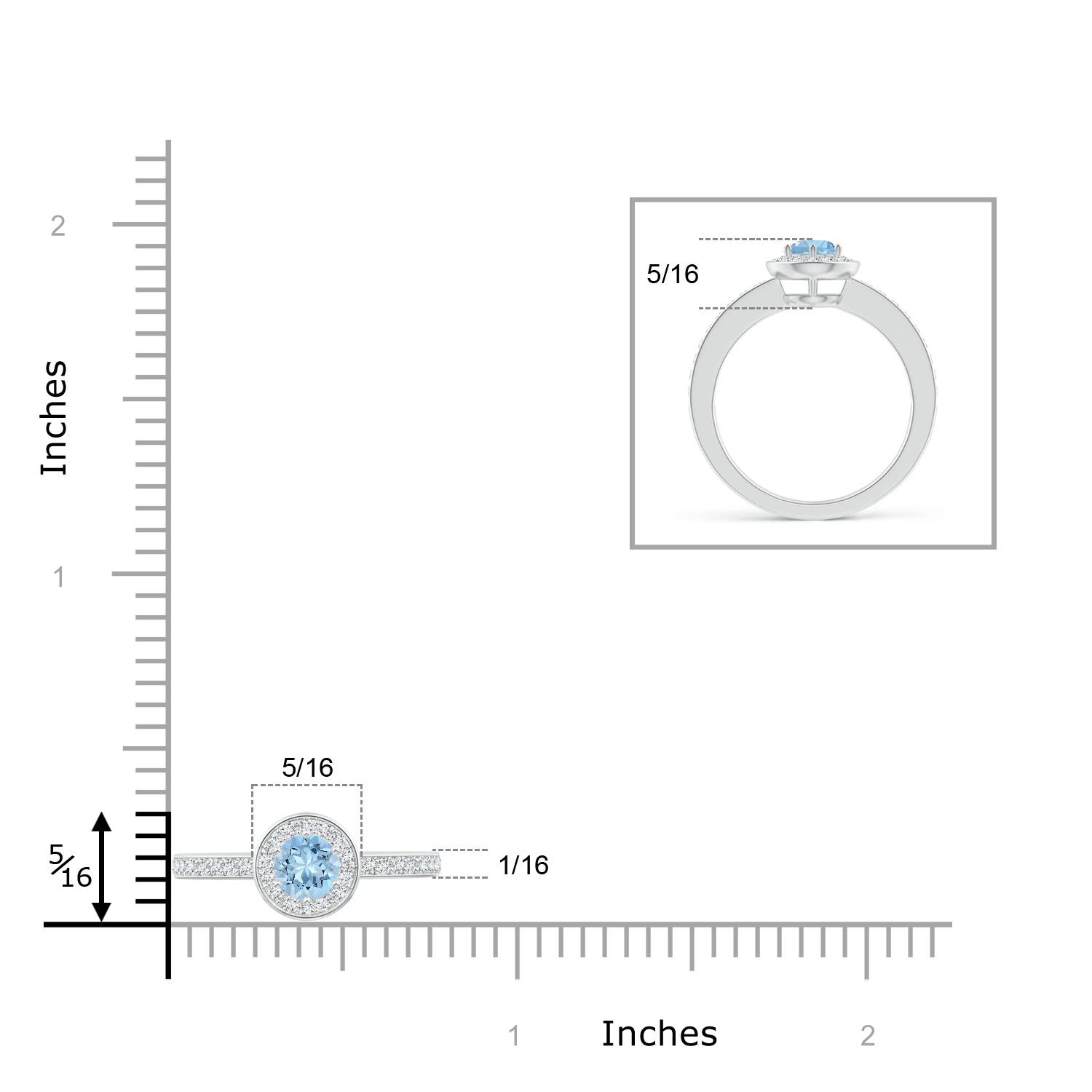 AAA - Aquamarine / 0.36 CT / 14 KT White Gold