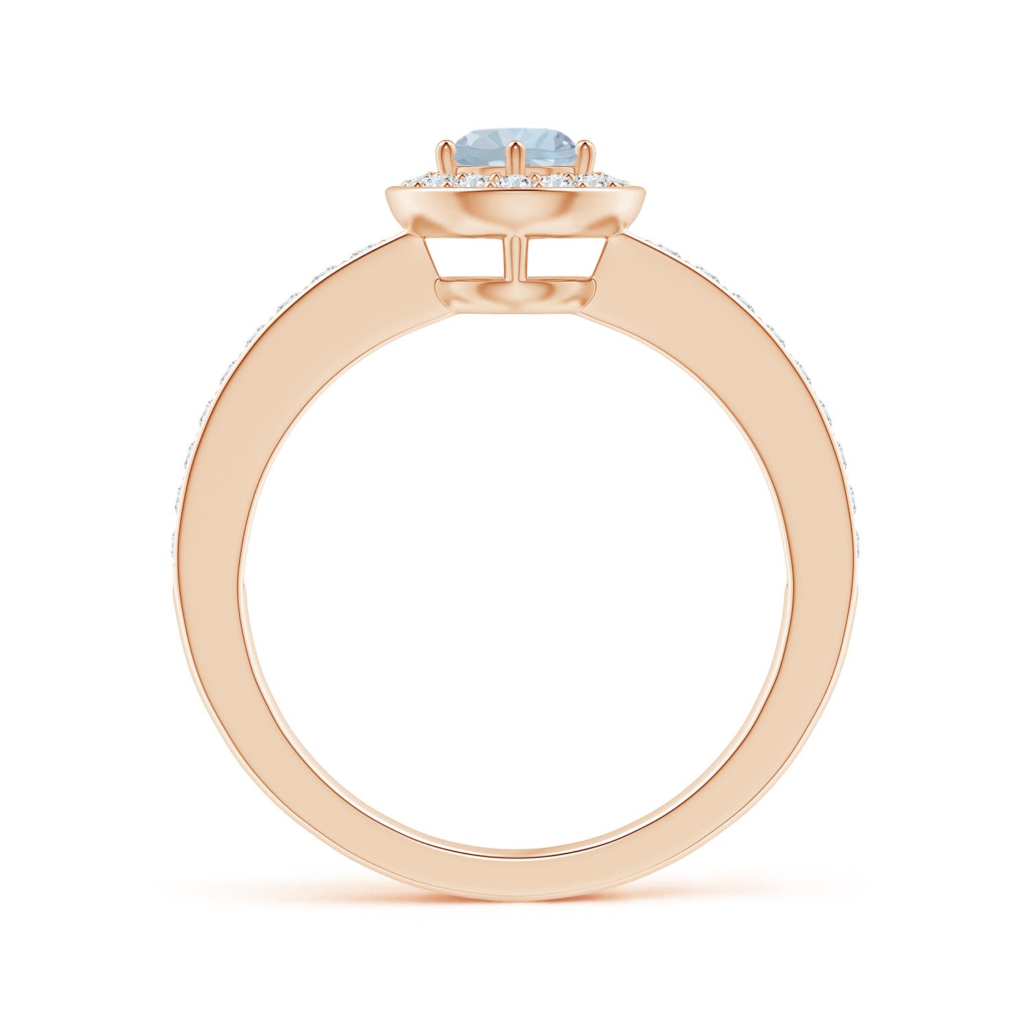 A - Aquamarine / 0.62 CT / 14 KT Rose Gold