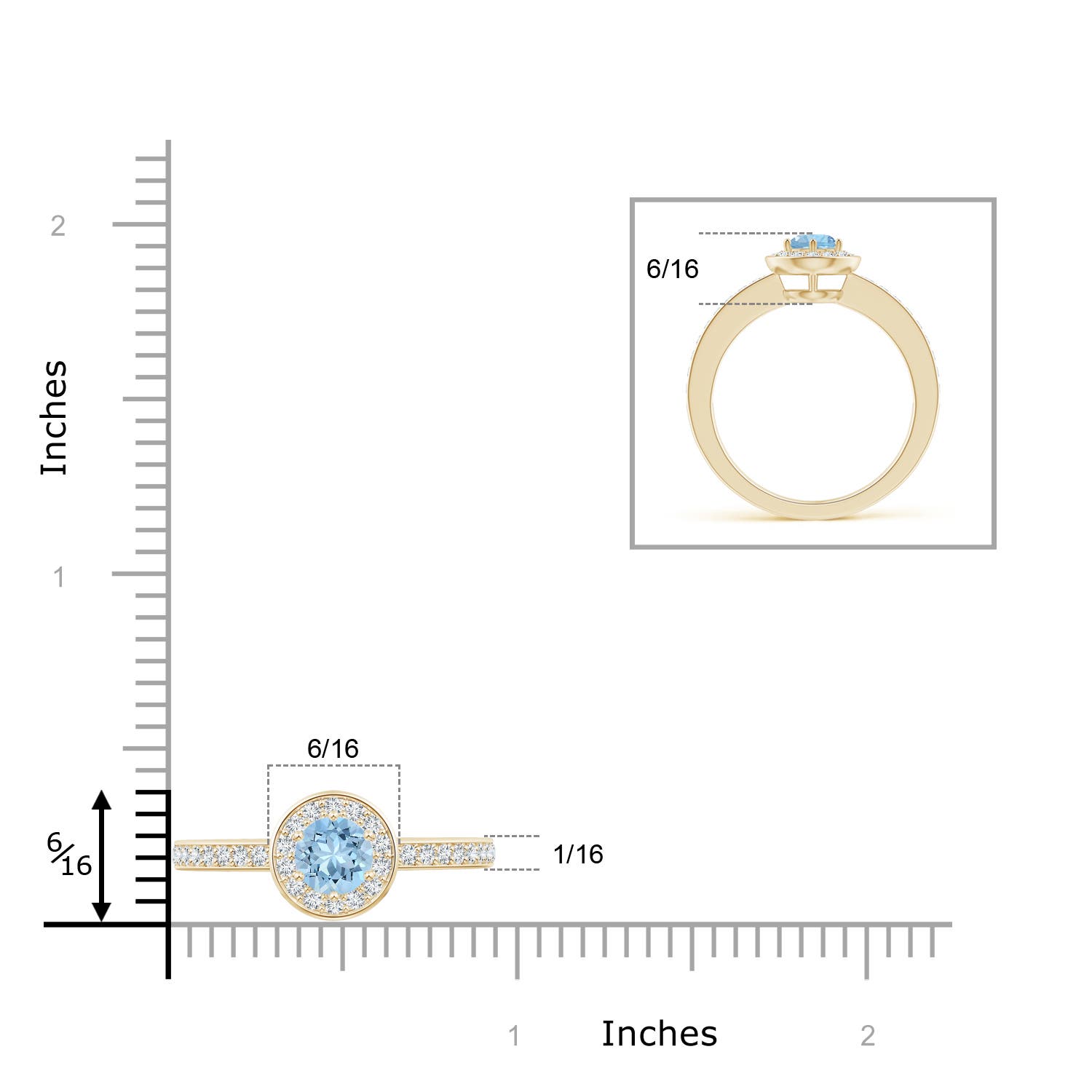 AAA - Aquamarine / 0.62 CT / 14 KT Yellow Gold