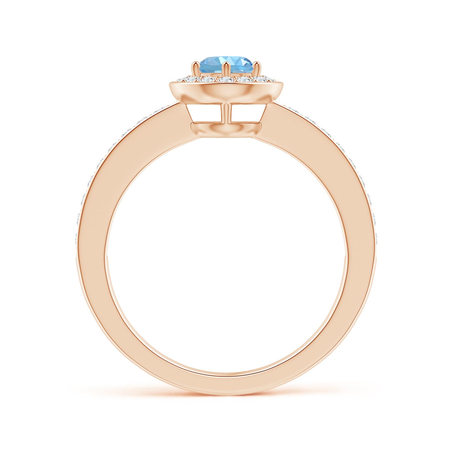 AAAA - Aquamarine / 0.62 CT / 14 KT Rose Gold