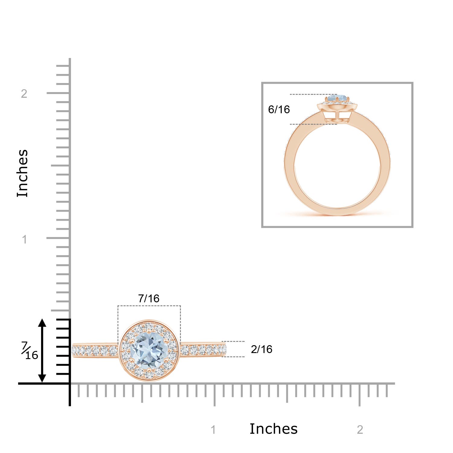 A - Aquamarine / 1.08 CT / 14 KT Rose Gold