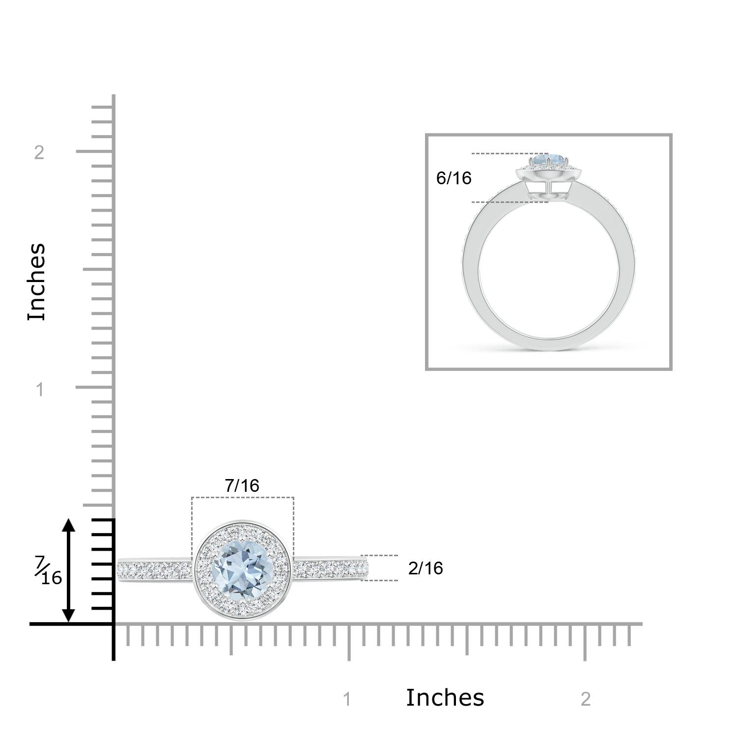 A - Aquamarine / 1.08 CT / 14 KT White Gold