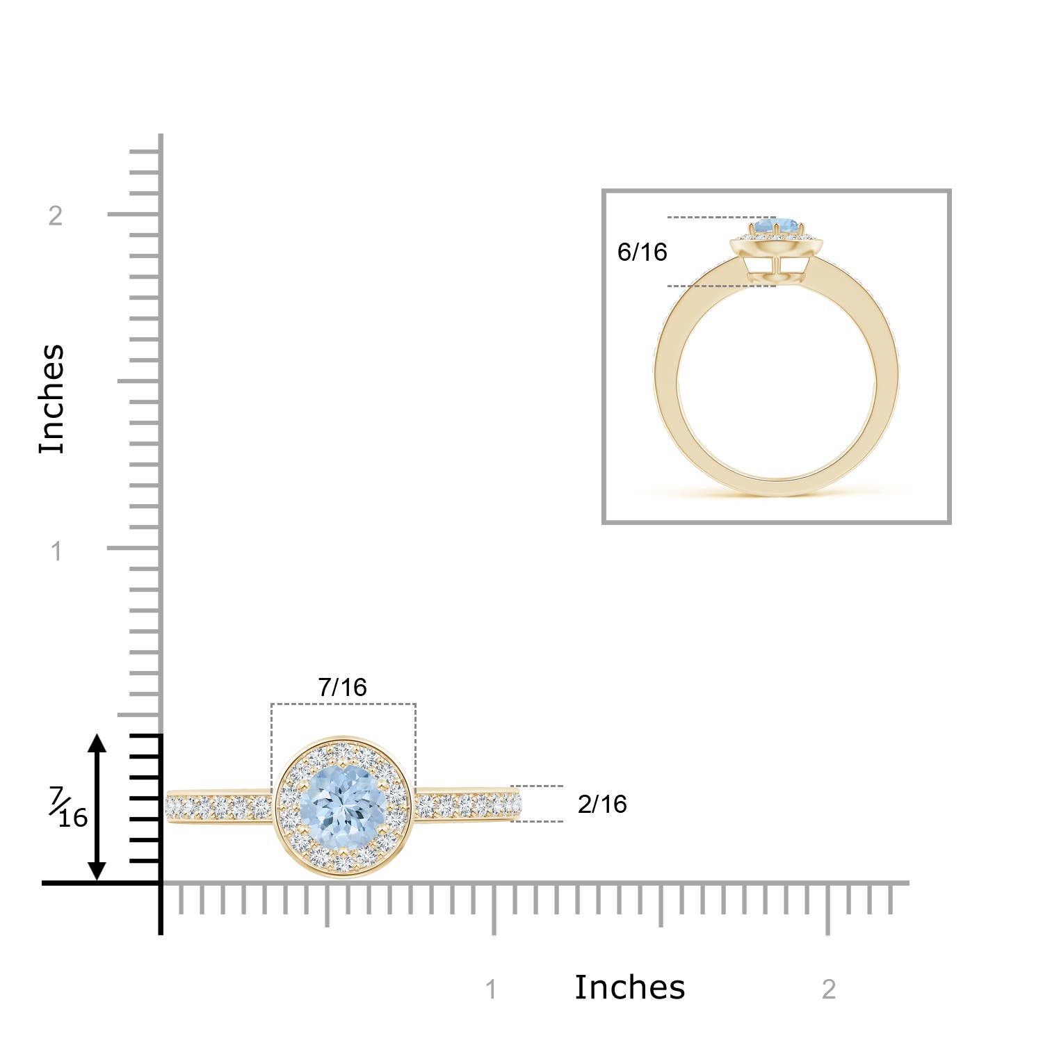 AA - Aquamarine / 1.08 CT / 14 KT Yellow Gold