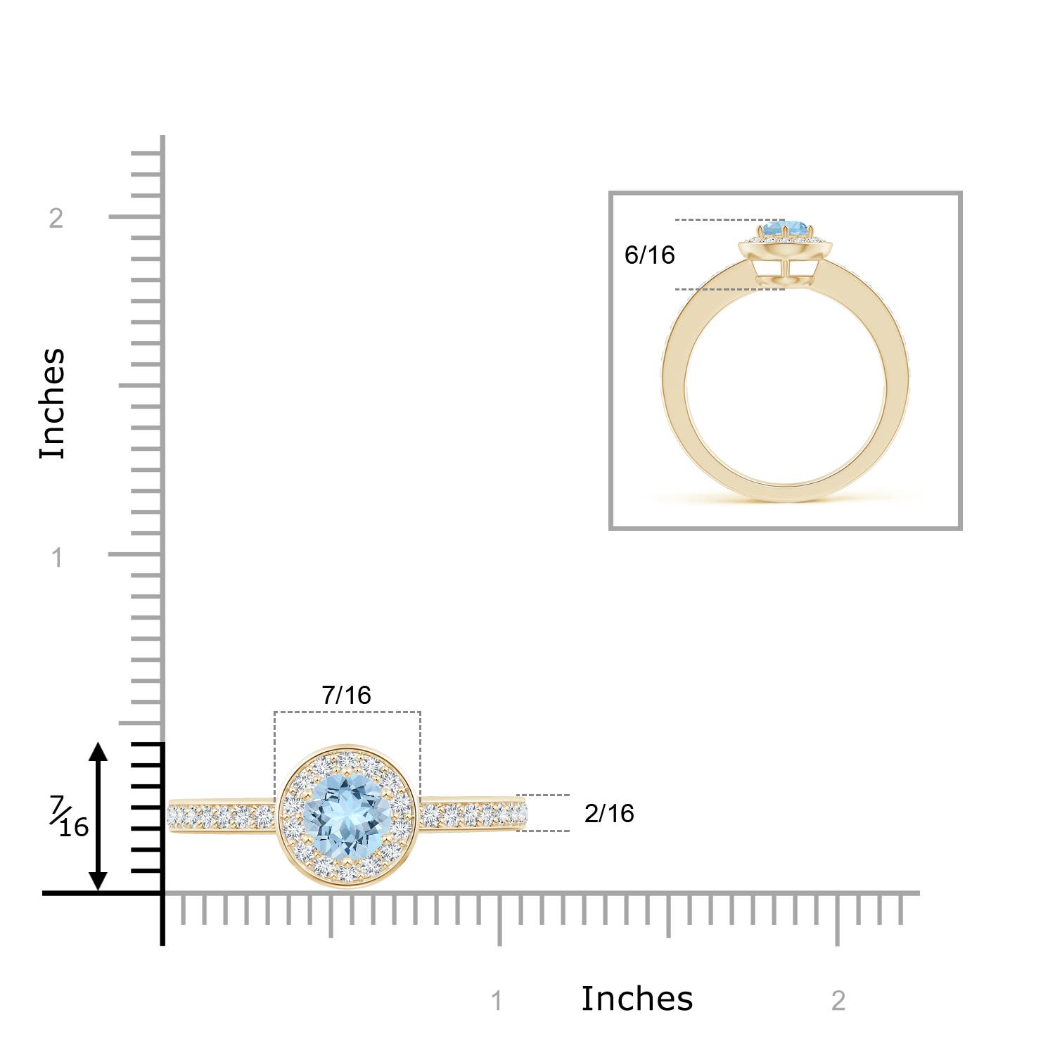 AAA - Aquamarine / 1.08 CT / 14 KT Yellow Gold