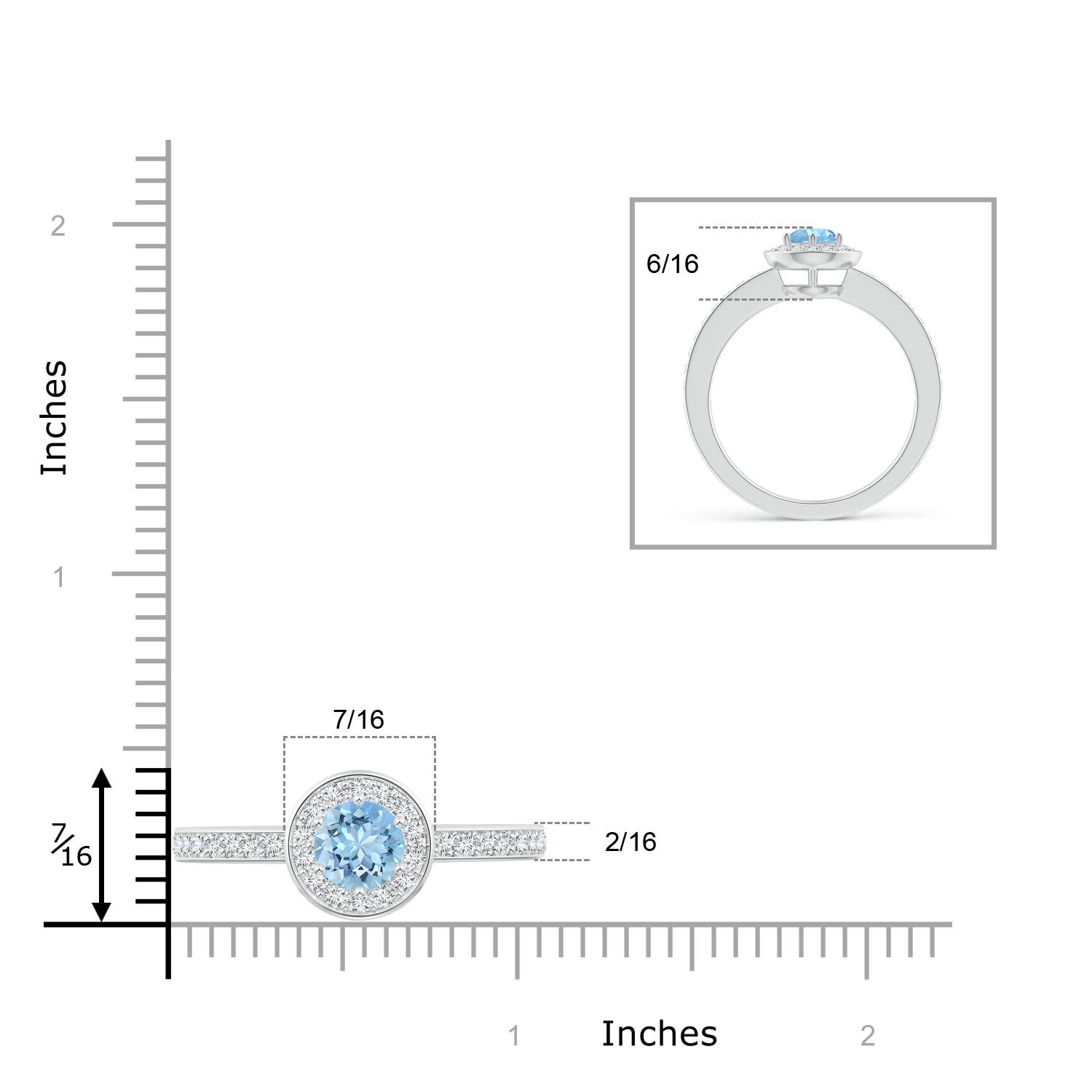 AAAA - Aquamarine / 1.08 CT / 14 KT White Gold