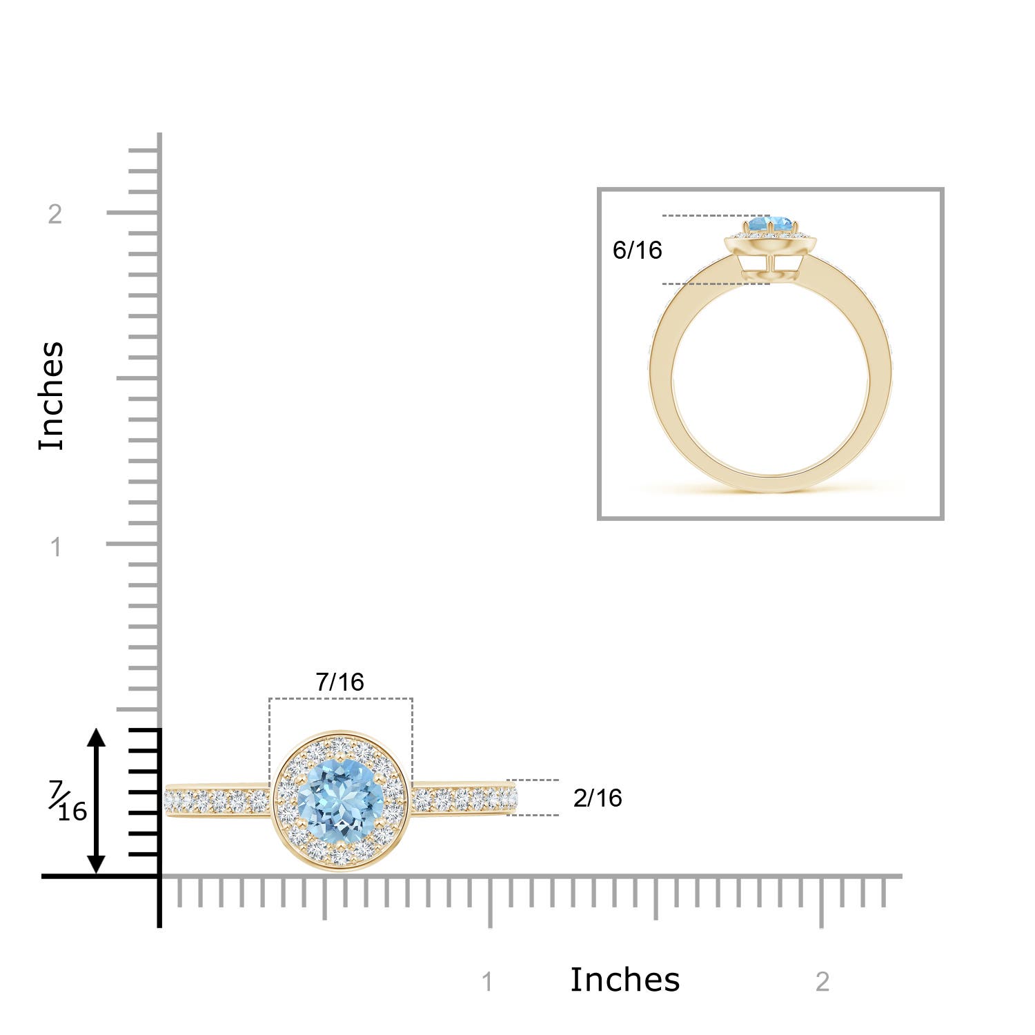 AAAA - Aquamarine / 1.08 CT / 14 KT Yellow Gold