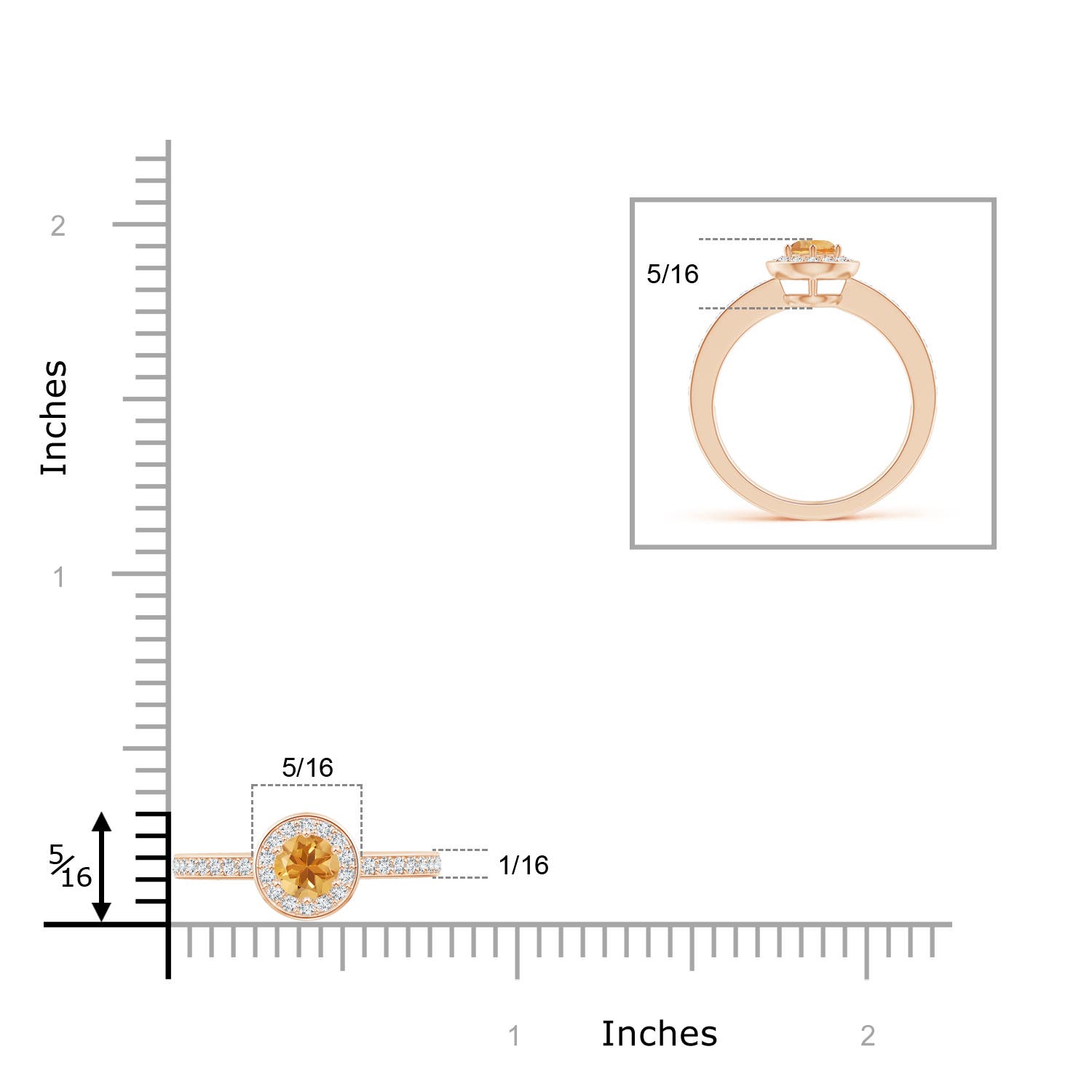 A - Citrine / 0.39 CT / 14 KT Rose Gold