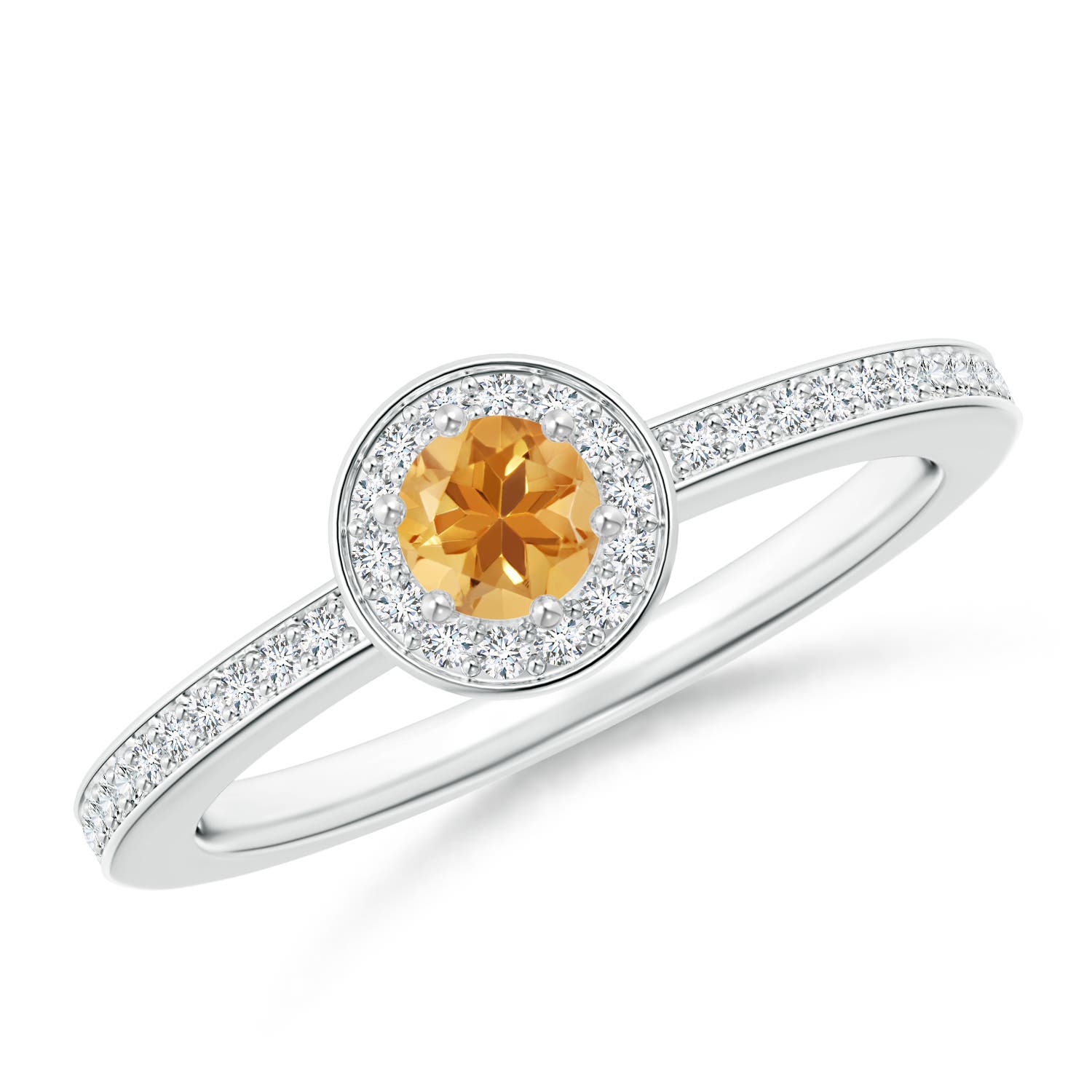 A - Citrine / 0.39 CT / 14 KT White Gold