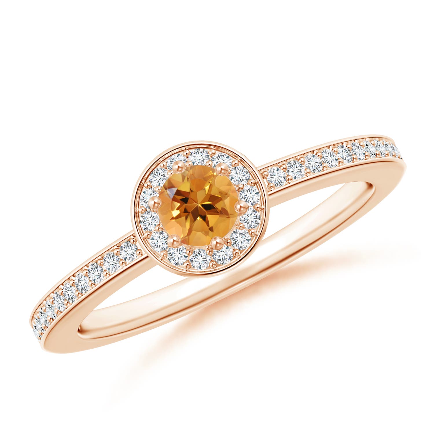 AA - Citrine / 0.39 CT / 14 KT Rose Gold