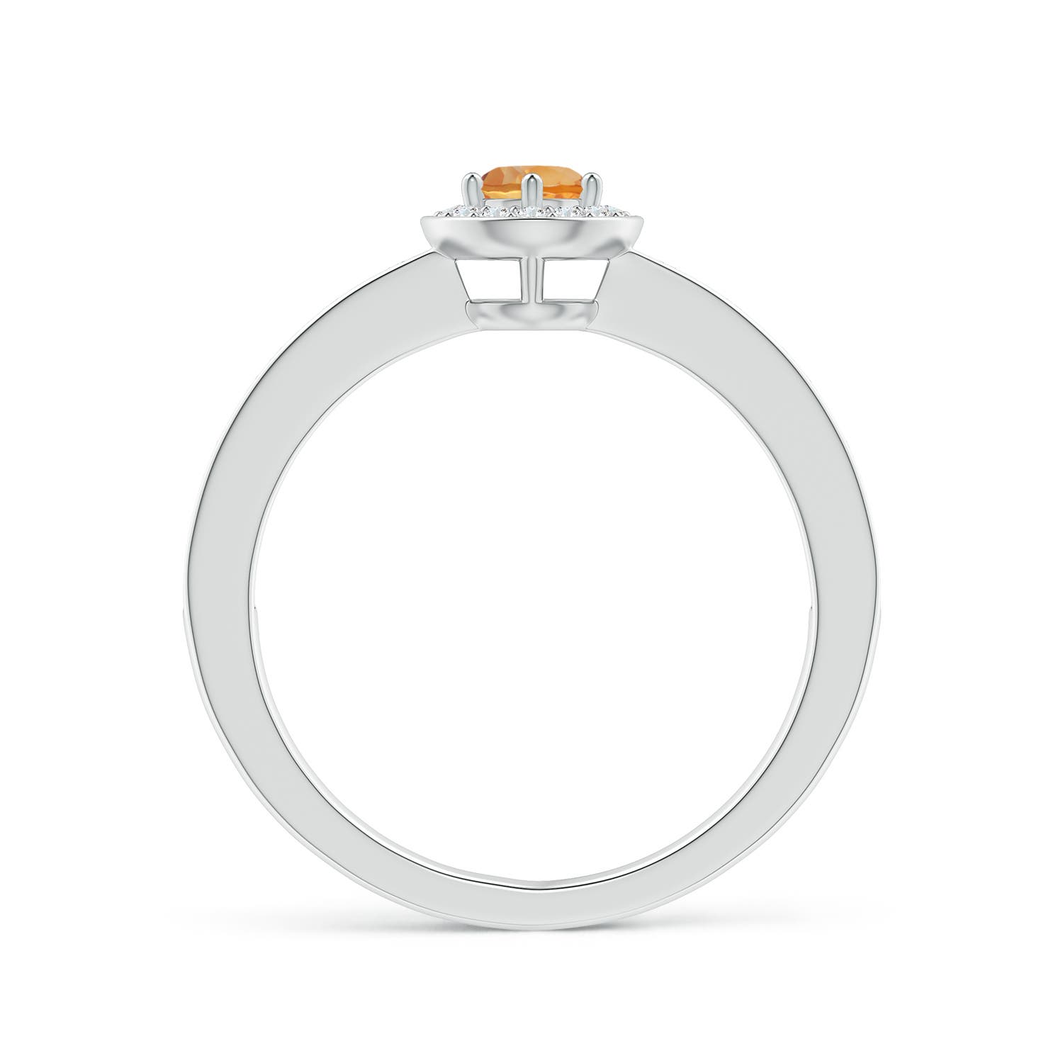 AA - Citrine / 0.39 CT / 14 KT White Gold