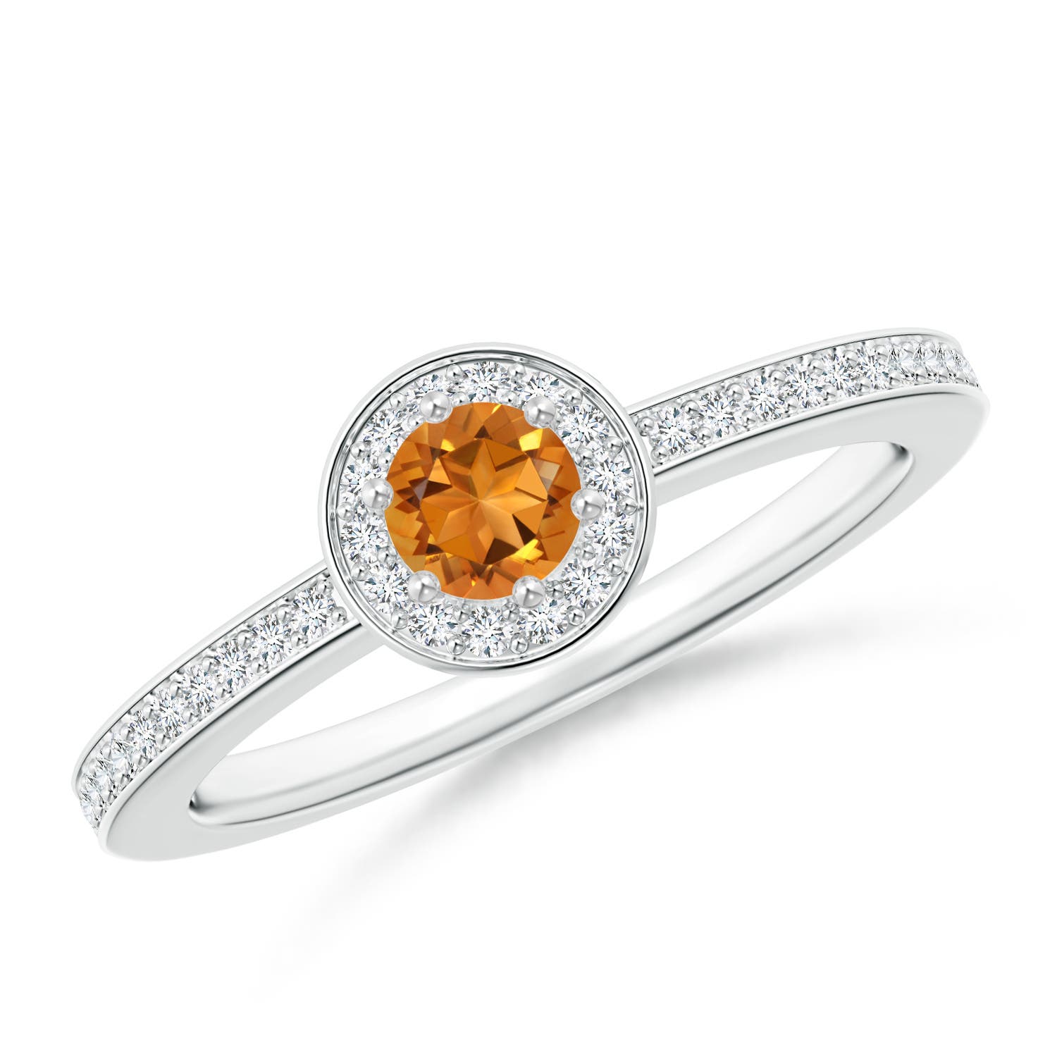 AAA - Citrine / 0.39 CT / 14 KT White Gold