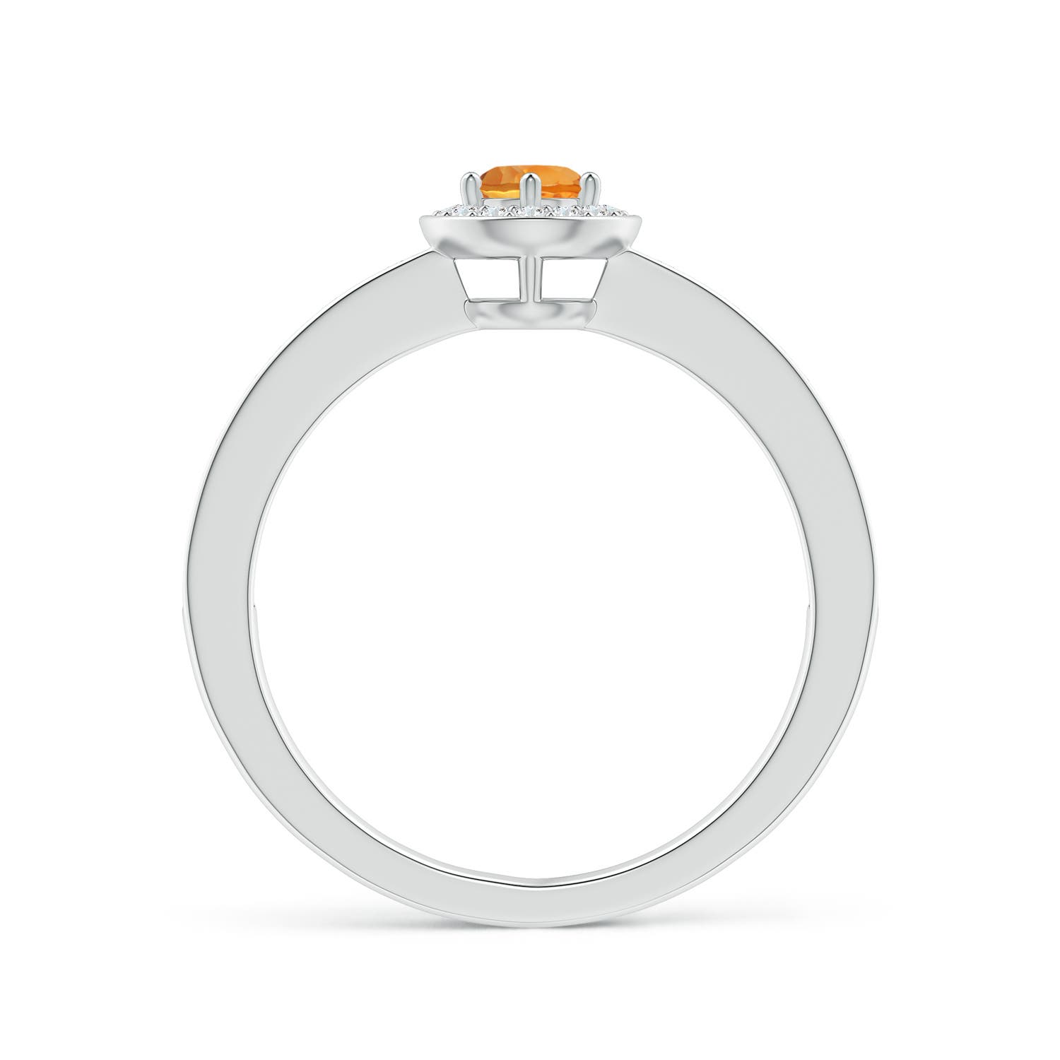 AAA - Citrine / 0.39 CT / 14 KT White Gold