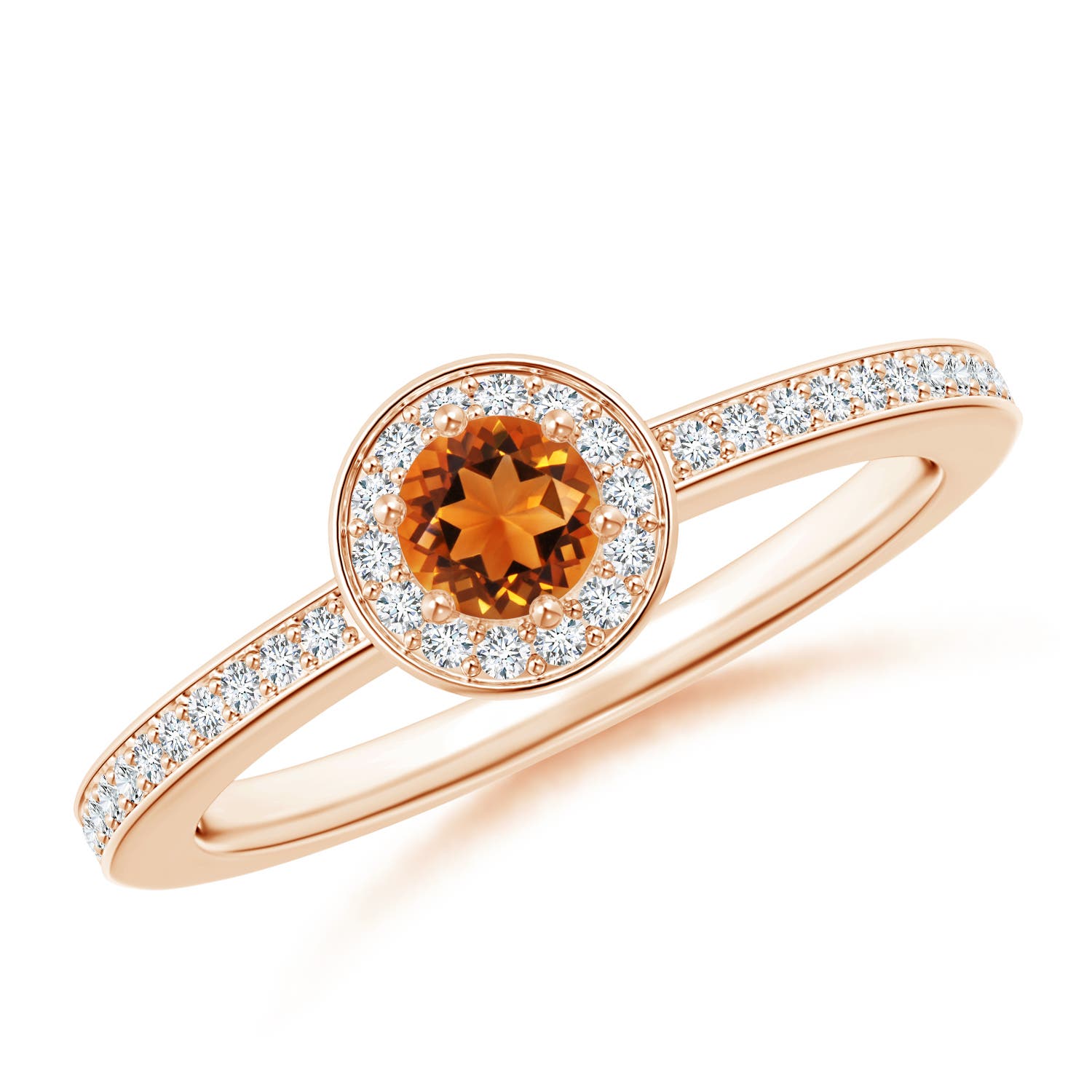 AAAA - Citrine / 0.39 CT / 14 KT Rose Gold