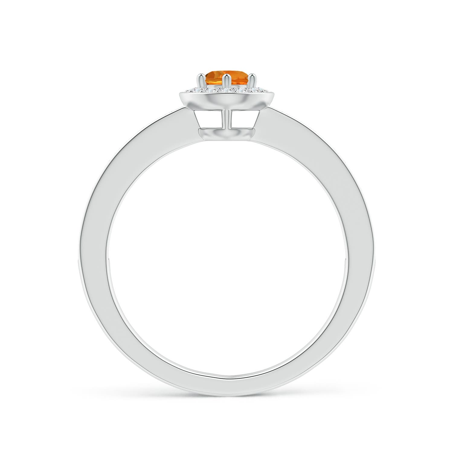 AAAA - Citrine / 0.39 CT / 14 KT White Gold