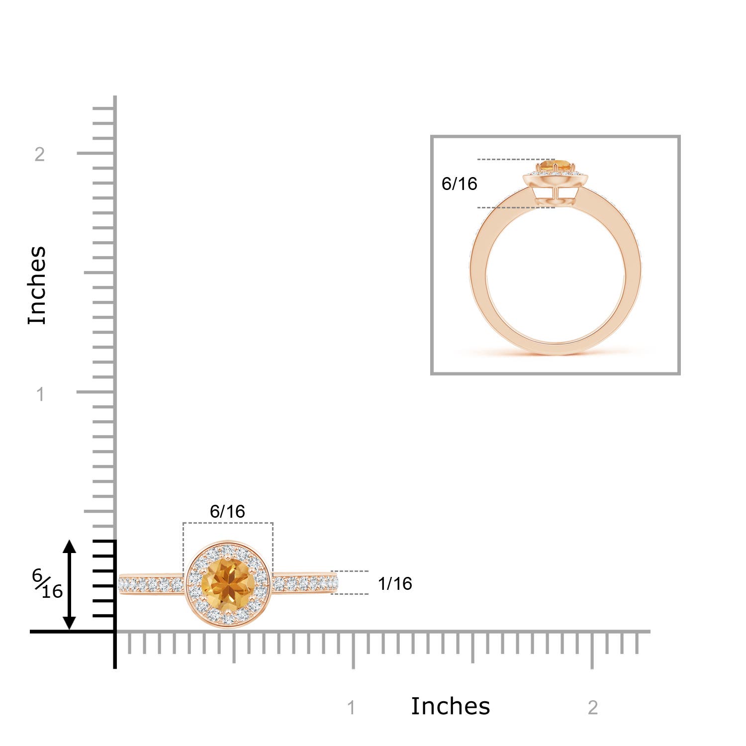 A - Citrine / 0.67 CT / 14 KT Rose Gold