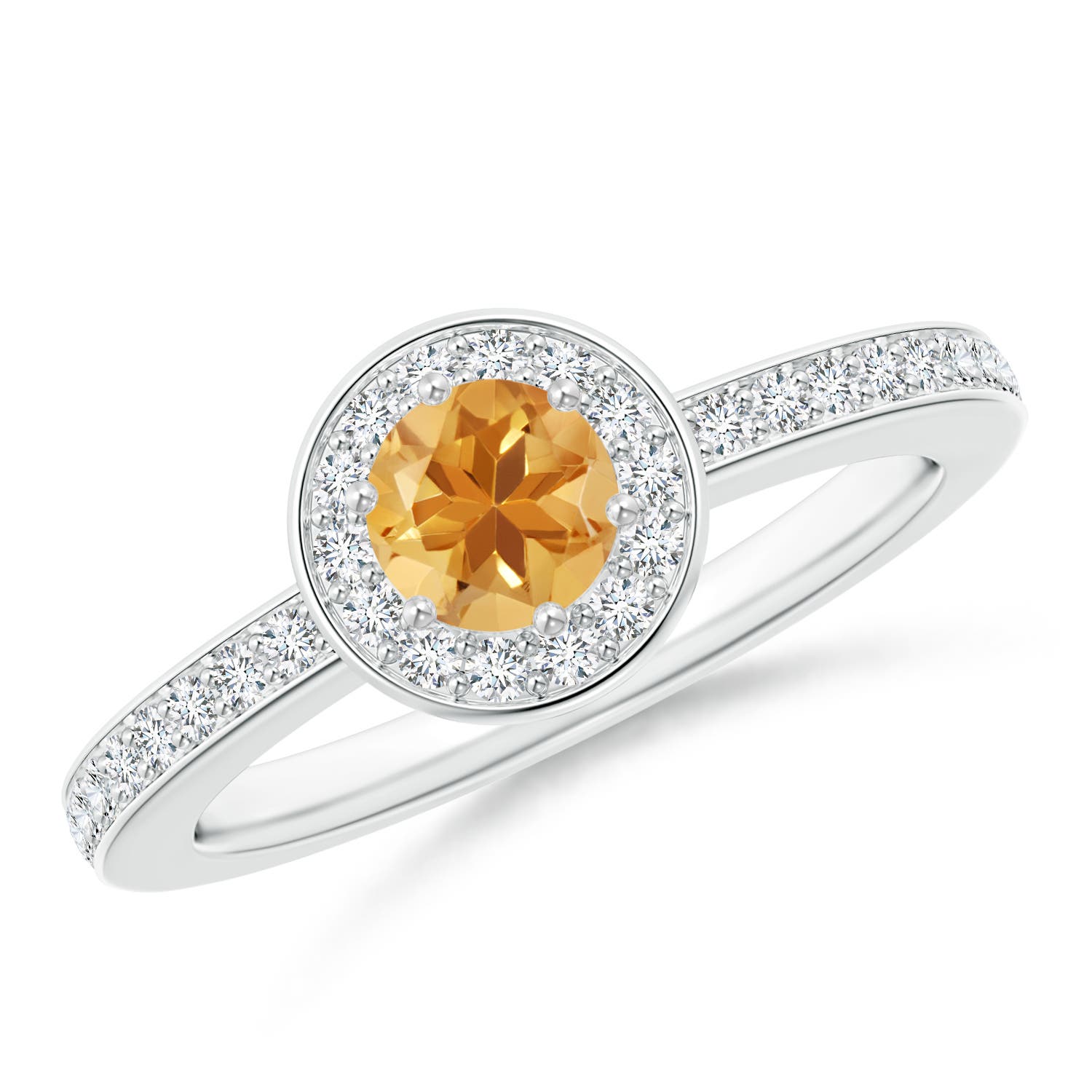 A - Citrine / 0.67 CT / 14 KT White Gold