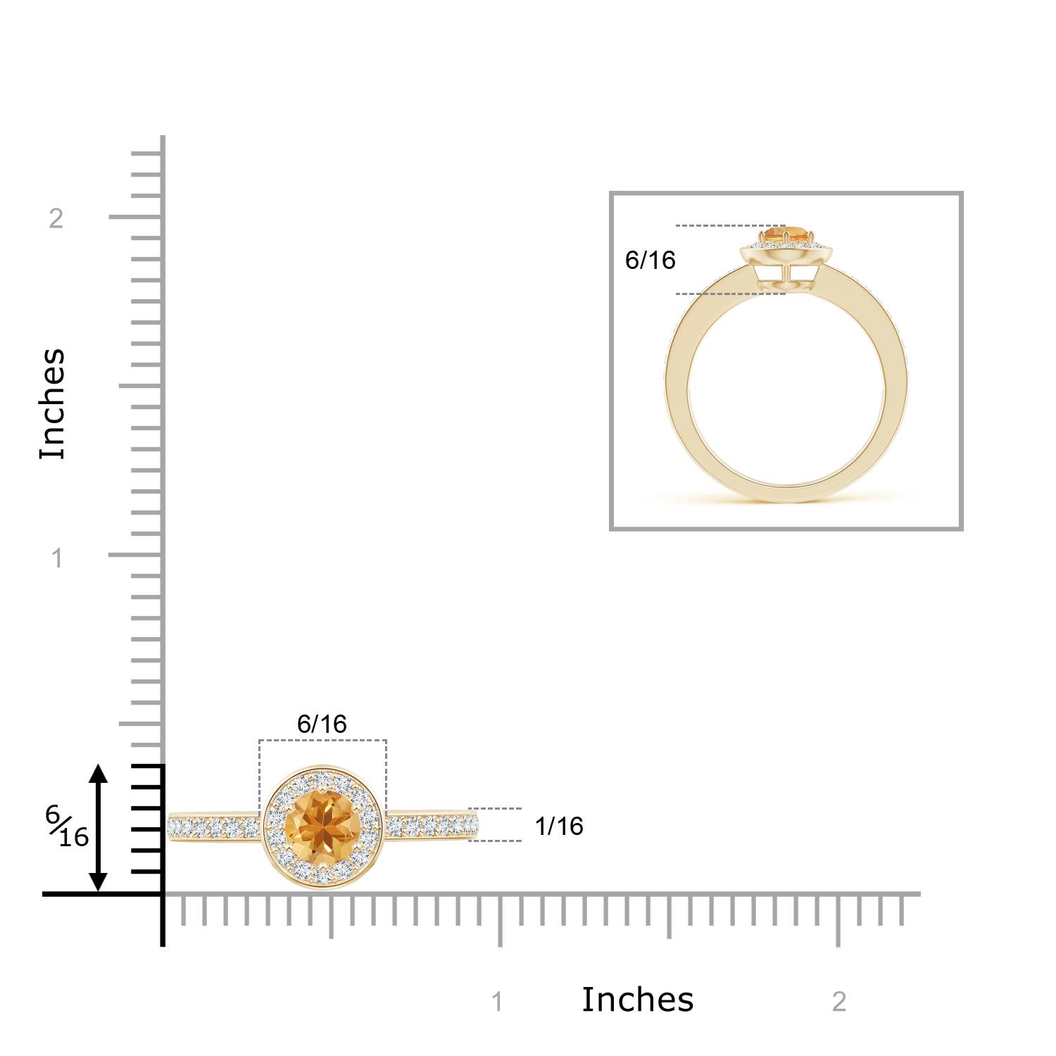 A - Citrine / 0.67 CT / 14 KT Yellow Gold