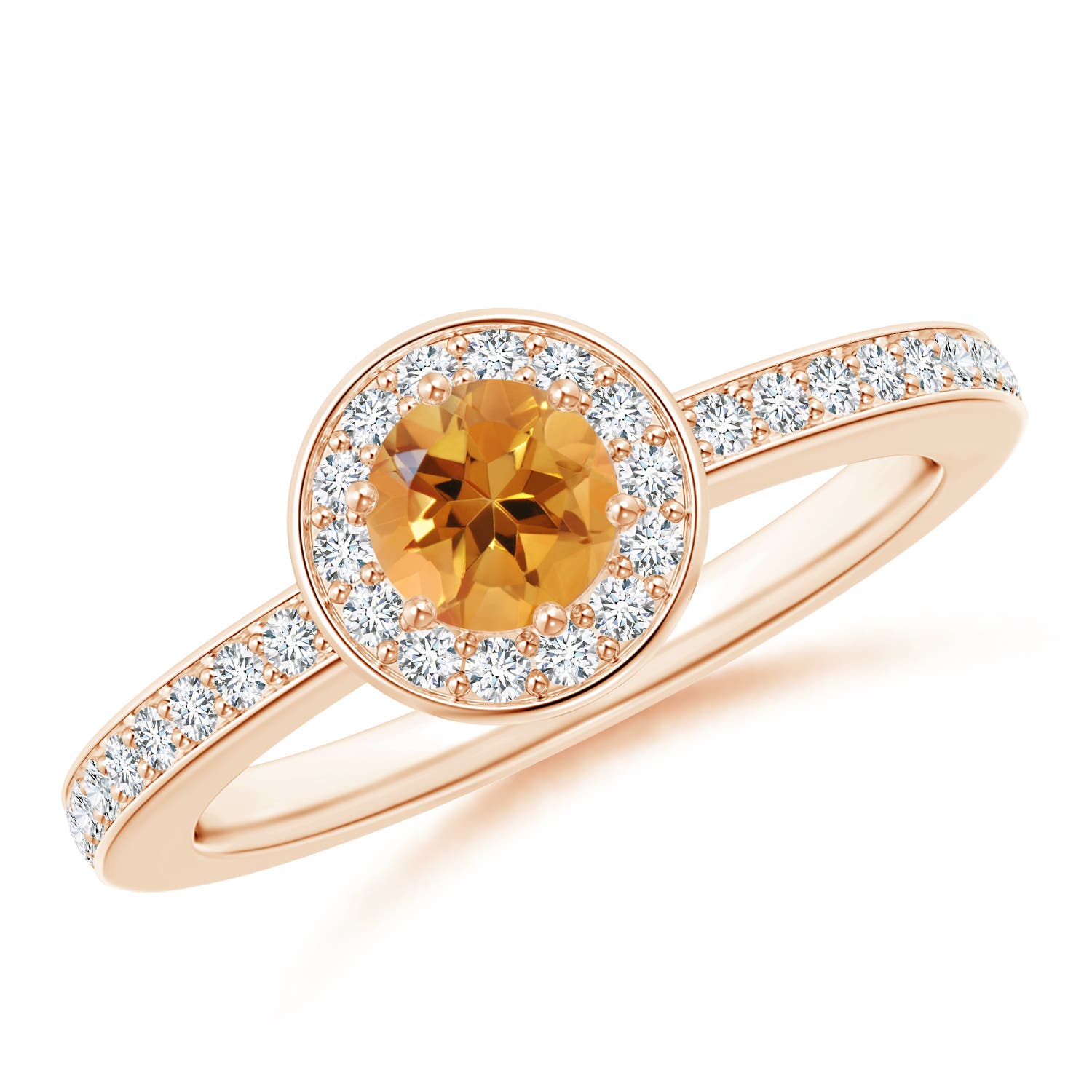 AA - Citrine / 0.67 CT / 14 KT Rose Gold