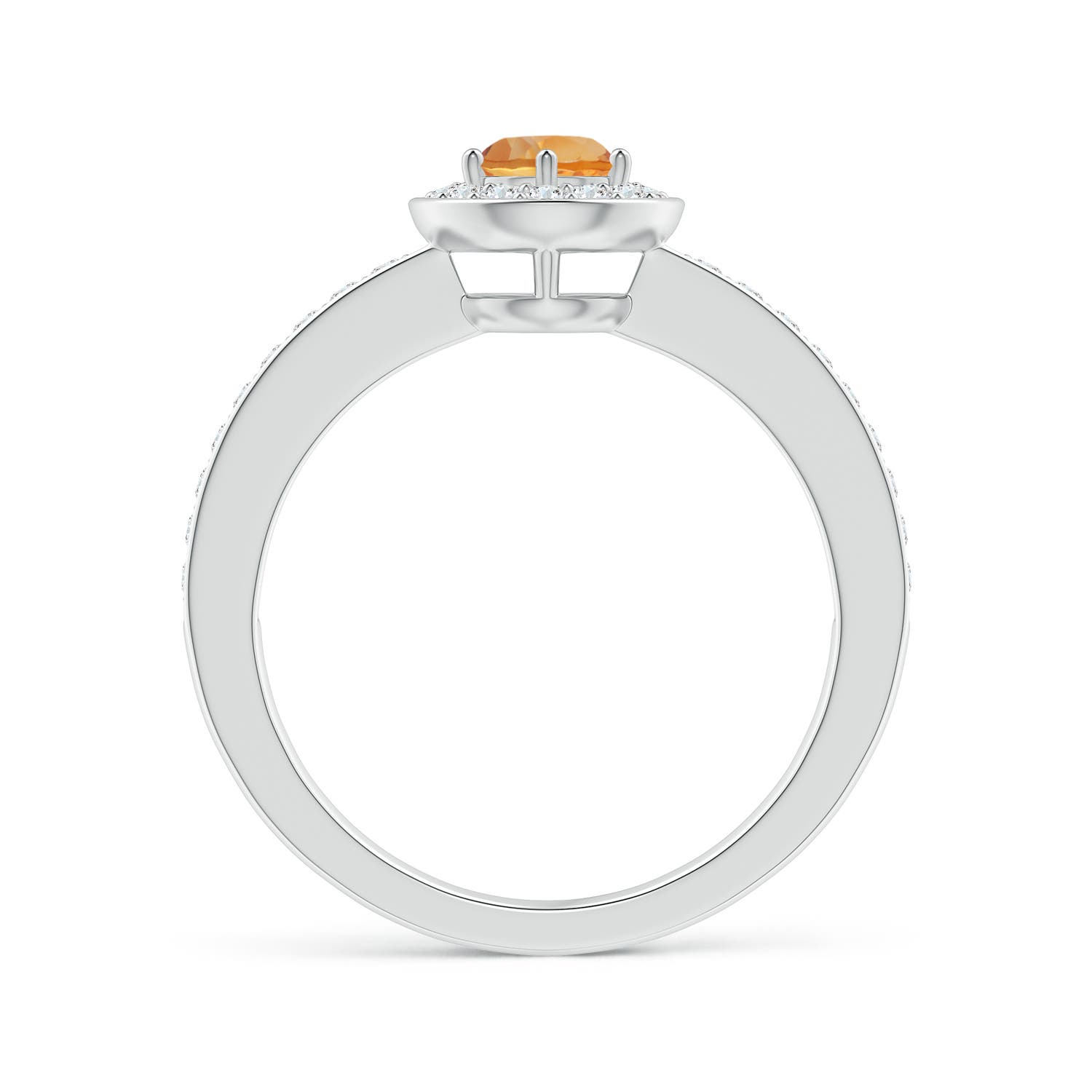 AA - Citrine / 0.67 CT / 14 KT White Gold