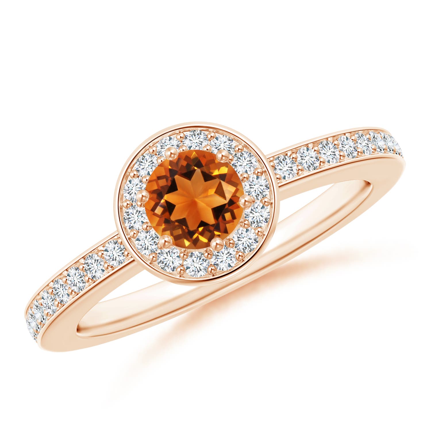 AAAA - Citrine / 0.67 CT / 14 KT Rose Gold