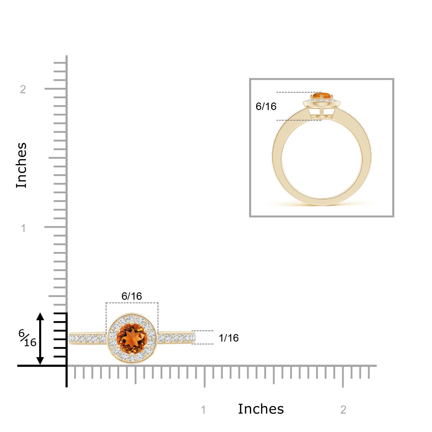 AAAA - Citrine / 0.67 CT / 14 KT Yellow Gold