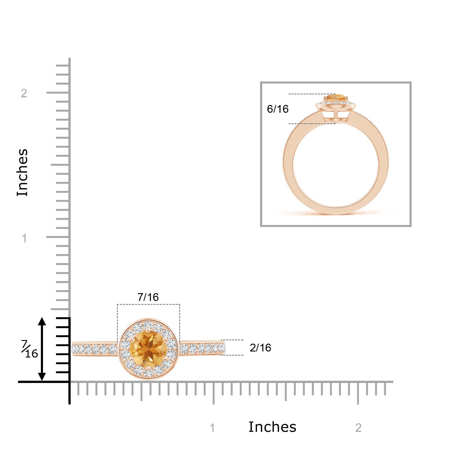 A - Citrine / 1.06 CT / 14 KT Rose Gold