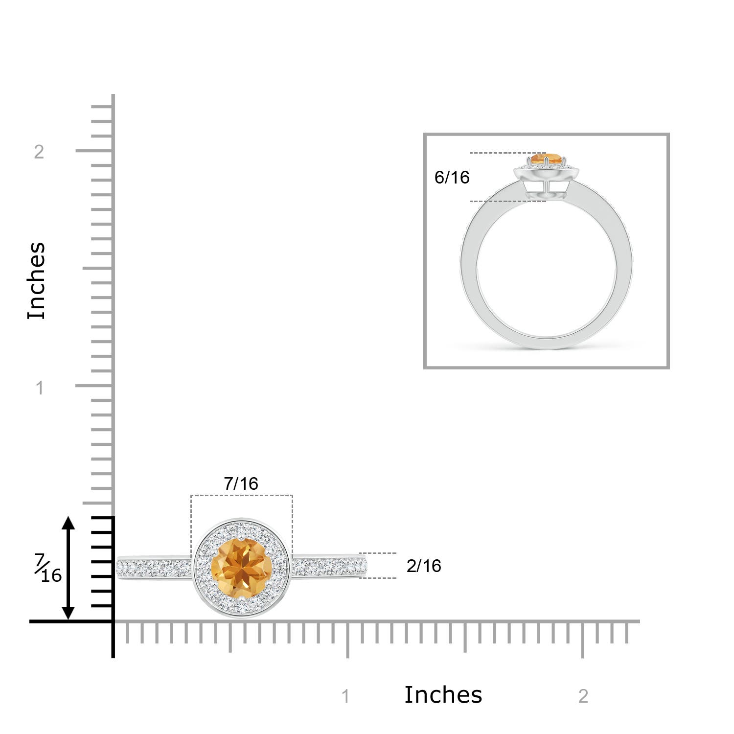 A - Citrine / 1.06 CT / 14 KT White Gold