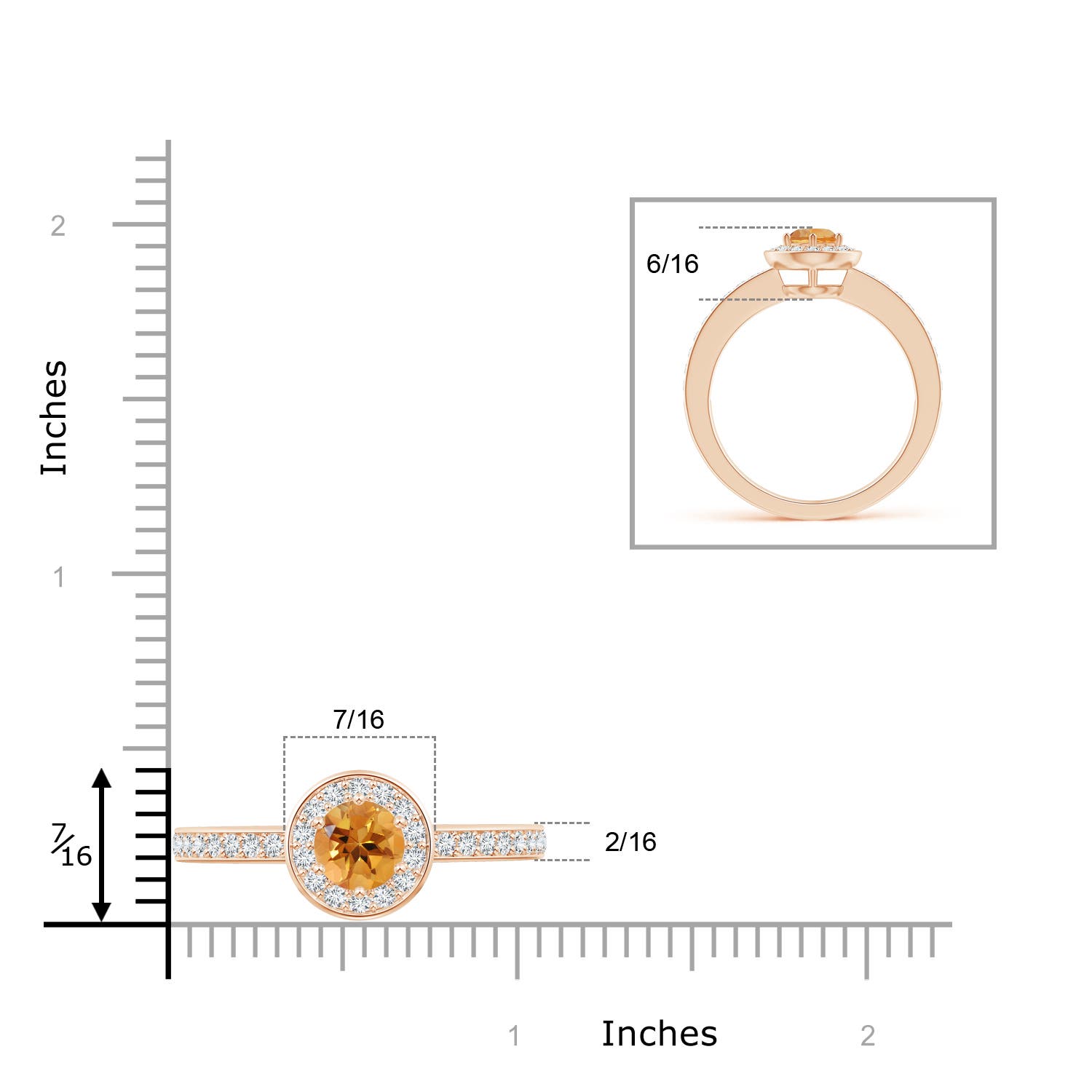 AA - Citrine / 1.06 CT / 14 KT Rose Gold