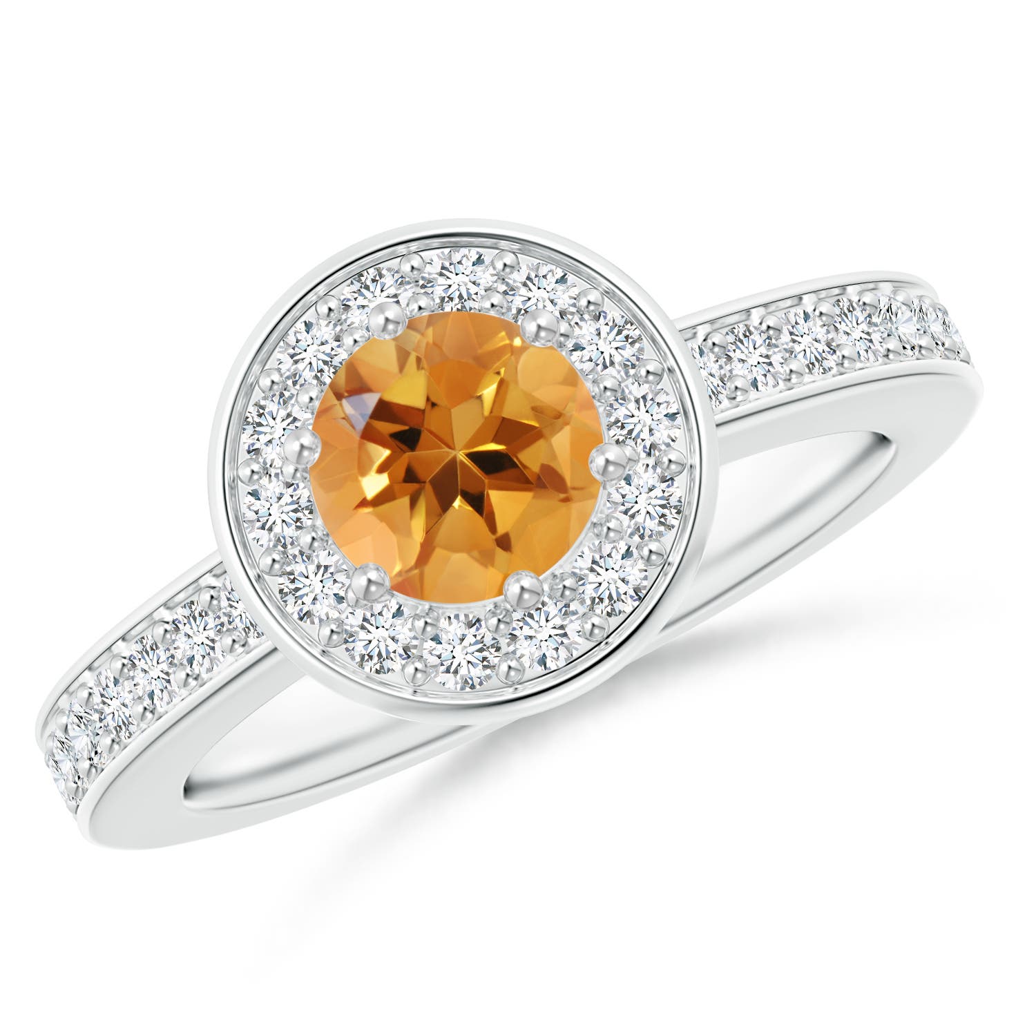 AA - Citrine / 1.06 CT / 14 KT White Gold