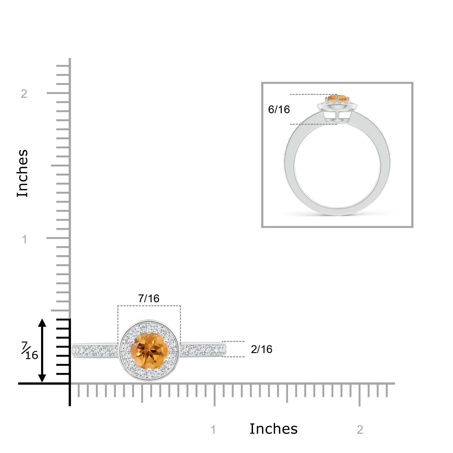 AA - Citrine / 1.06 CT / 14 KT White Gold