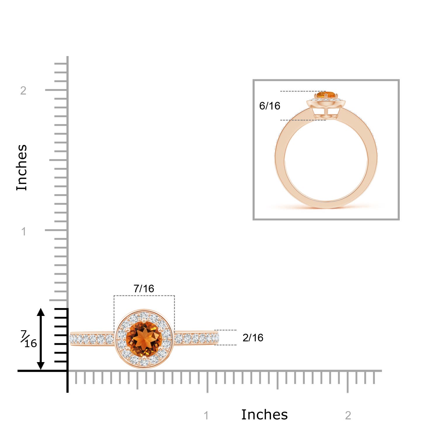 AAAA - Citrine / 1.06 CT / 14 KT Rose Gold