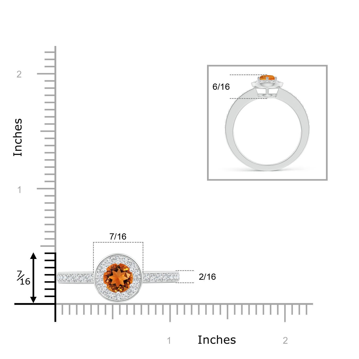 AAAA - Citrine / 1.06 CT / 14 KT White Gold