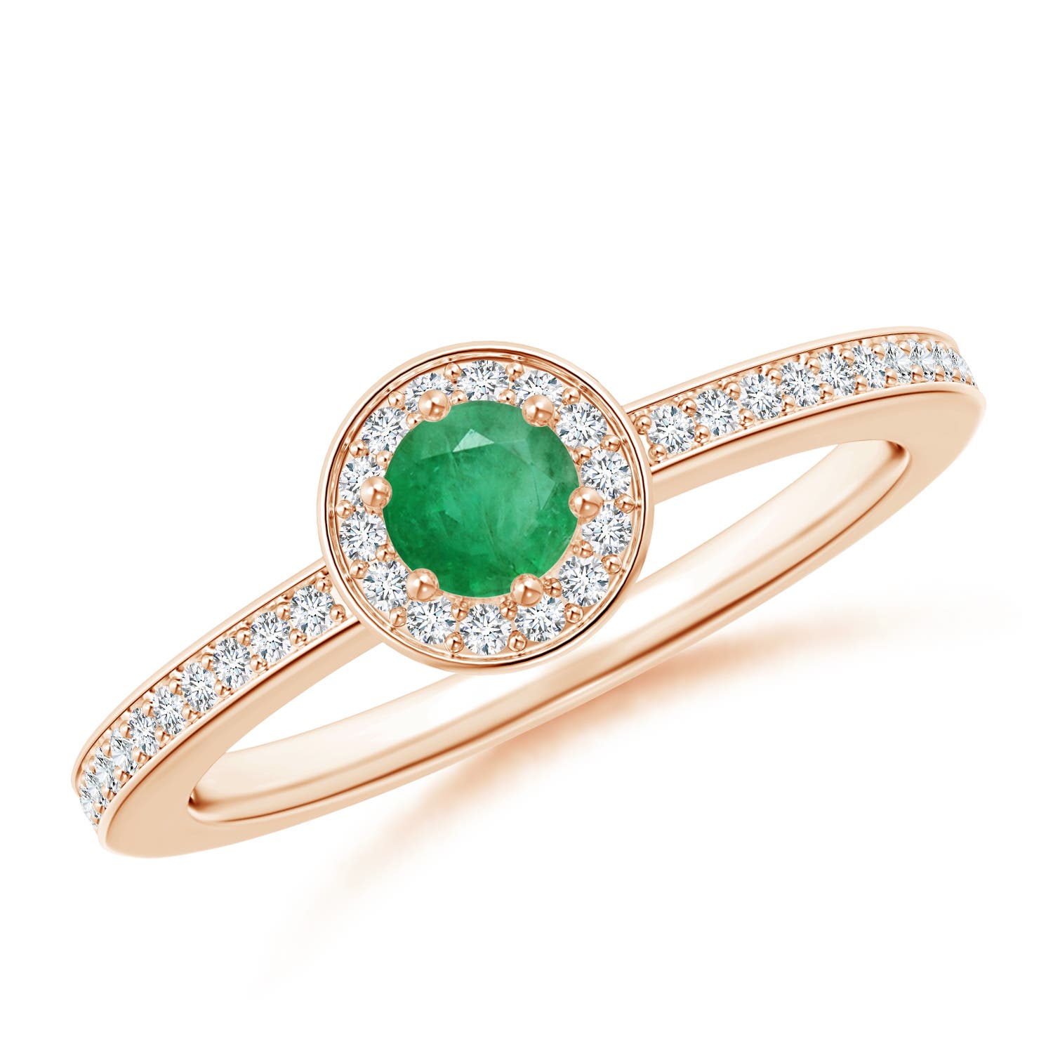 A - Emerald / 0.4 CT / 14 KT Rose Gold