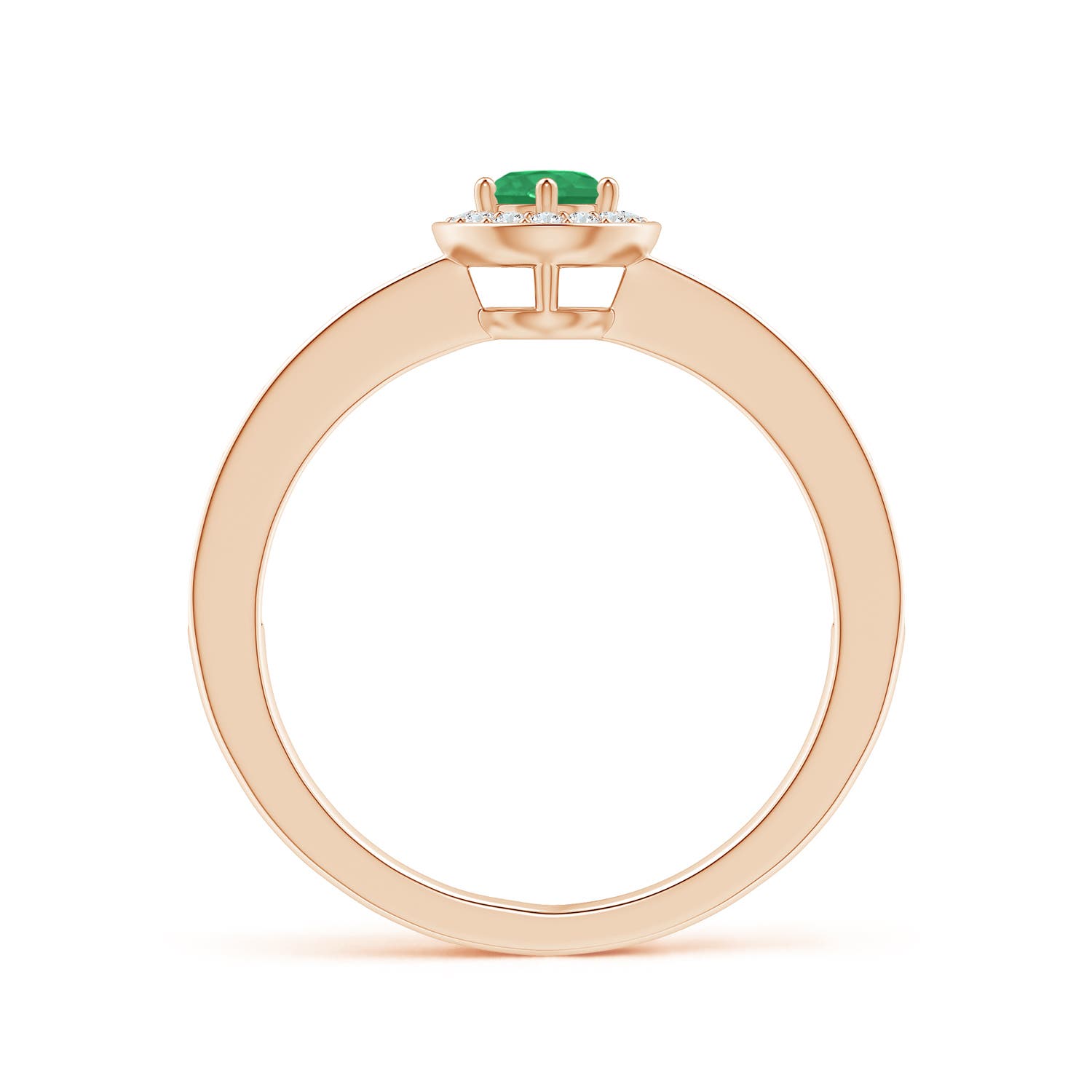 A - Emerald / 0.4 CT / 14 KT Rose Gold