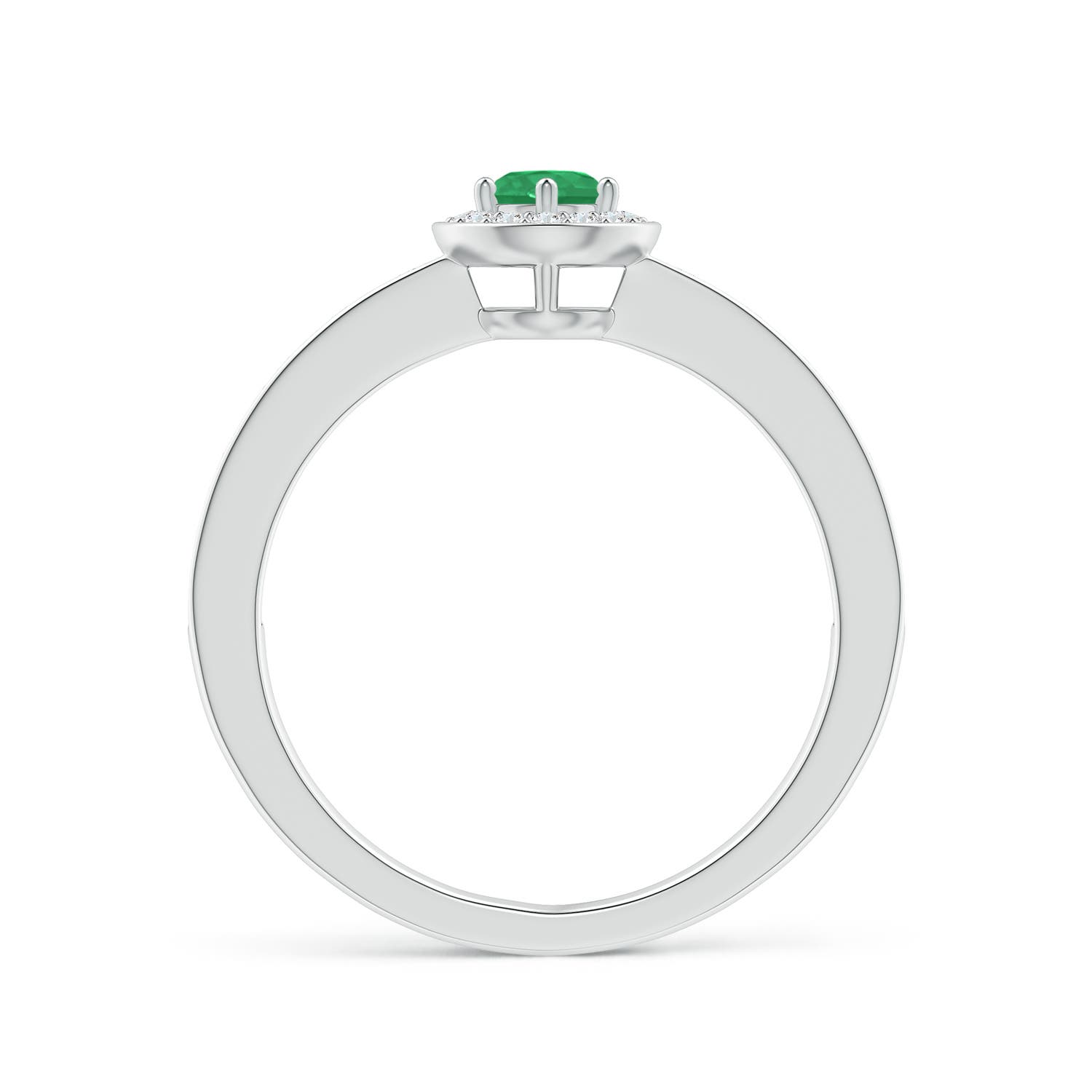 A - Emerald / 0.4 CT / 14 KT White Gold