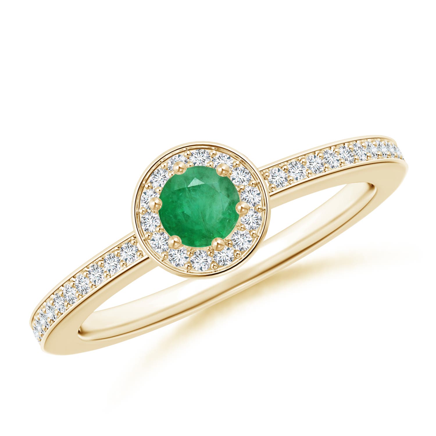 A - Emerald / 0.4 CT / 14 KT Yellow Gold