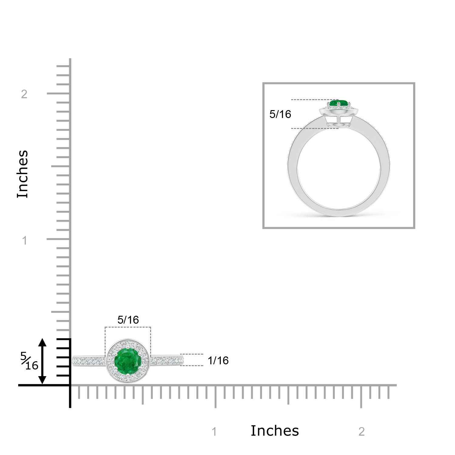 AA - Emerald / 0.4 CT / 14 KT White Gold