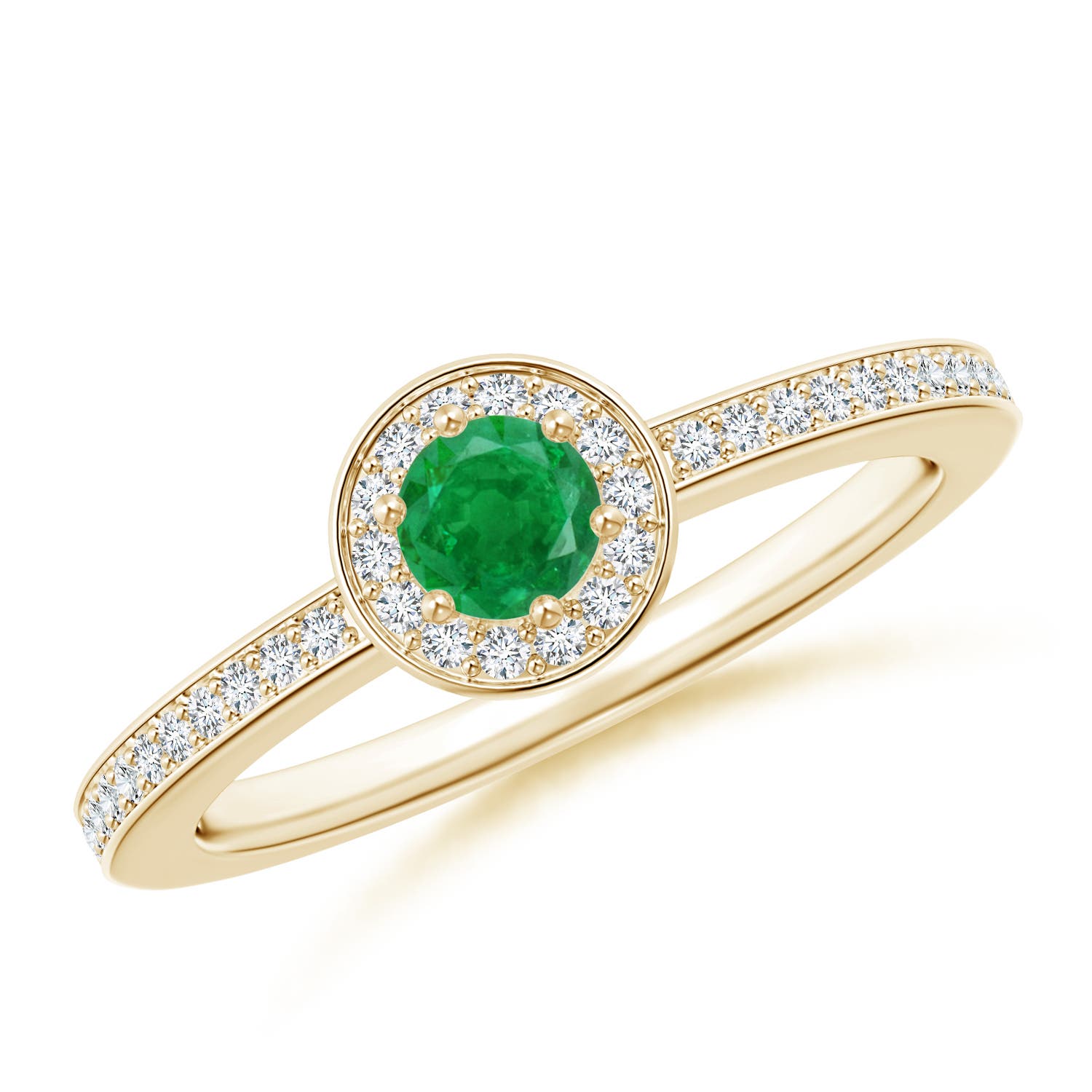 AA - Emerald / 0.4 CT / 14 KT Yellow Gold