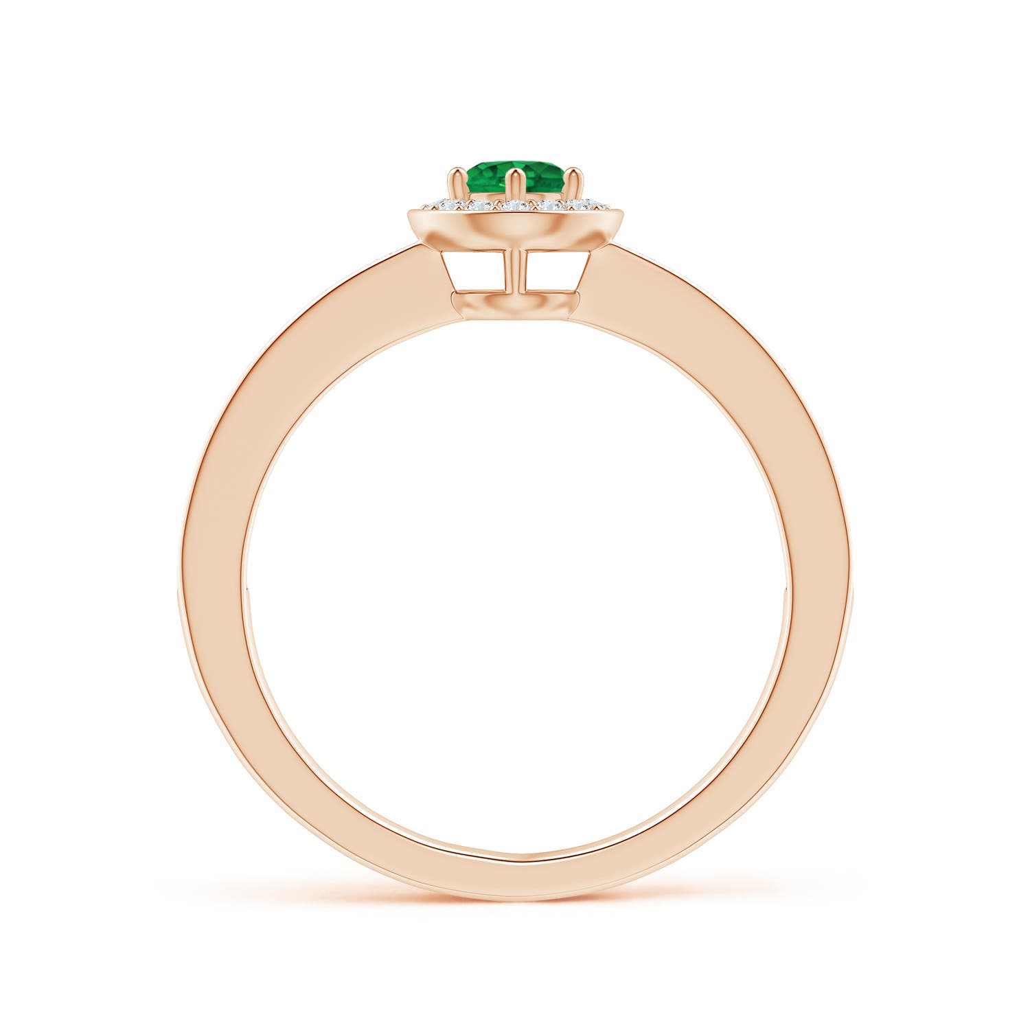 AAA - Emerald / 0.4 CT / 14 KT Rose Gold